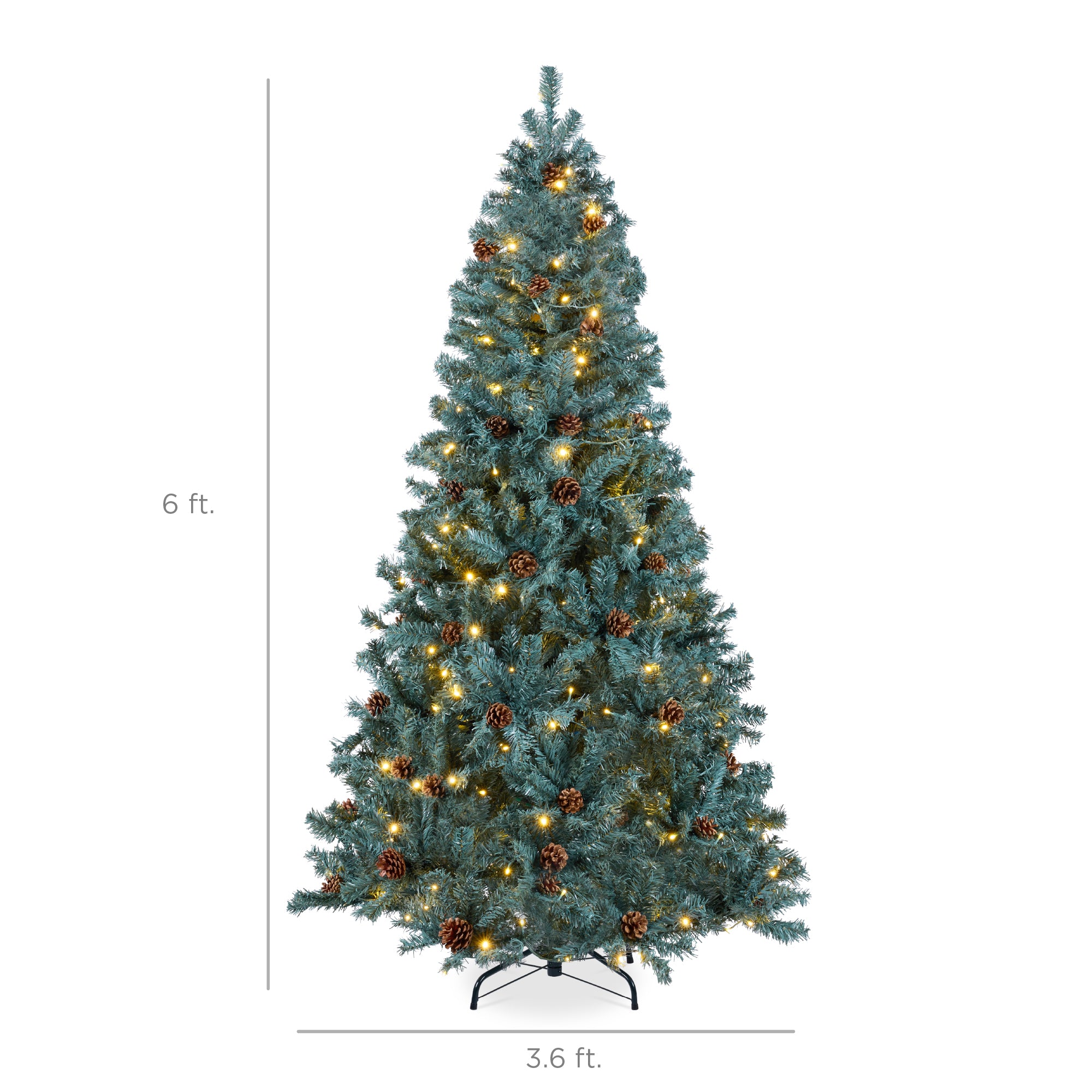 Pre-Lit Pre-Decorated Christmas Tree w/ Pinecones - Thumbnail 3