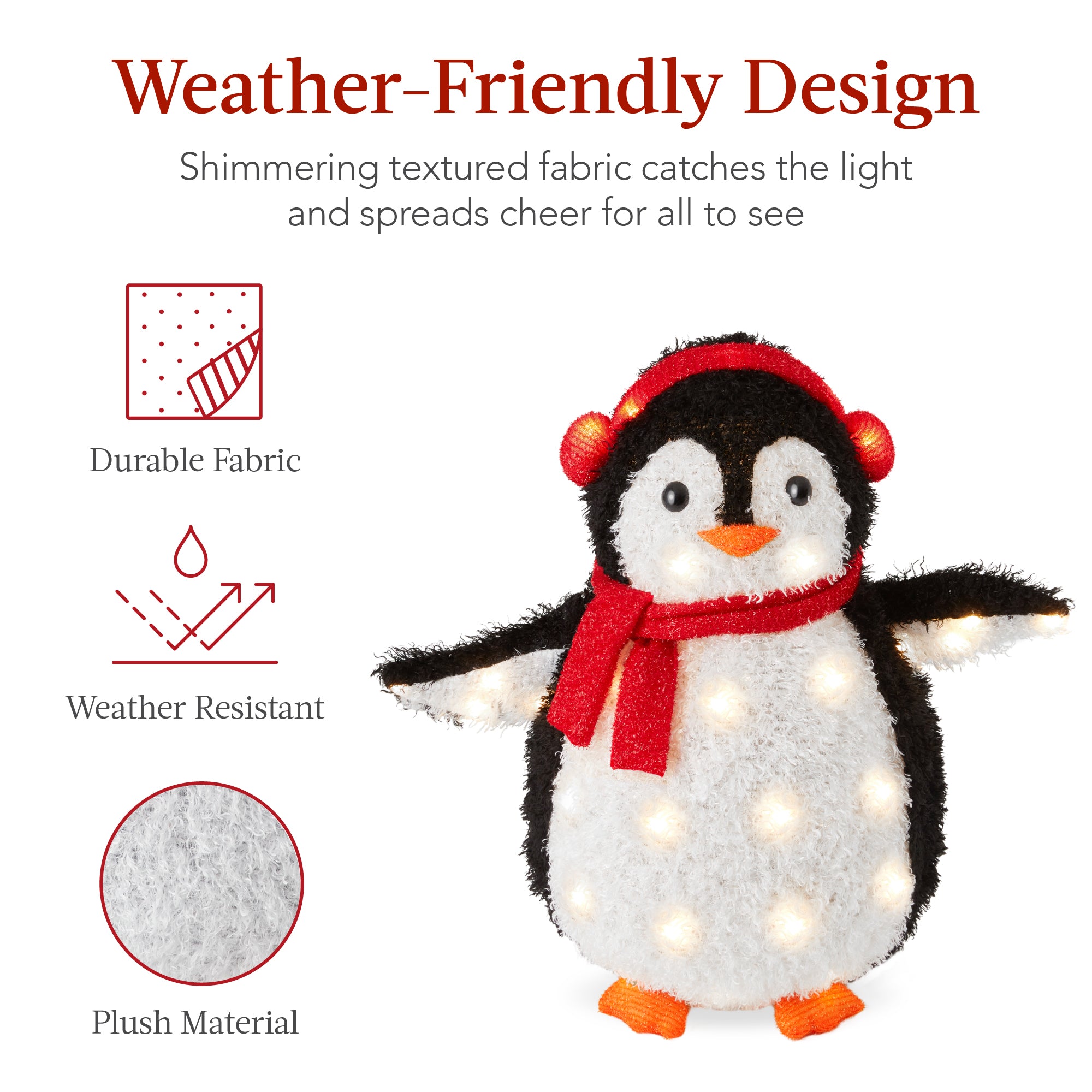 5Ft Lighted Penguin Family, 210 LEDs, XL Pop Up Outdoor Christmas Yard Decor