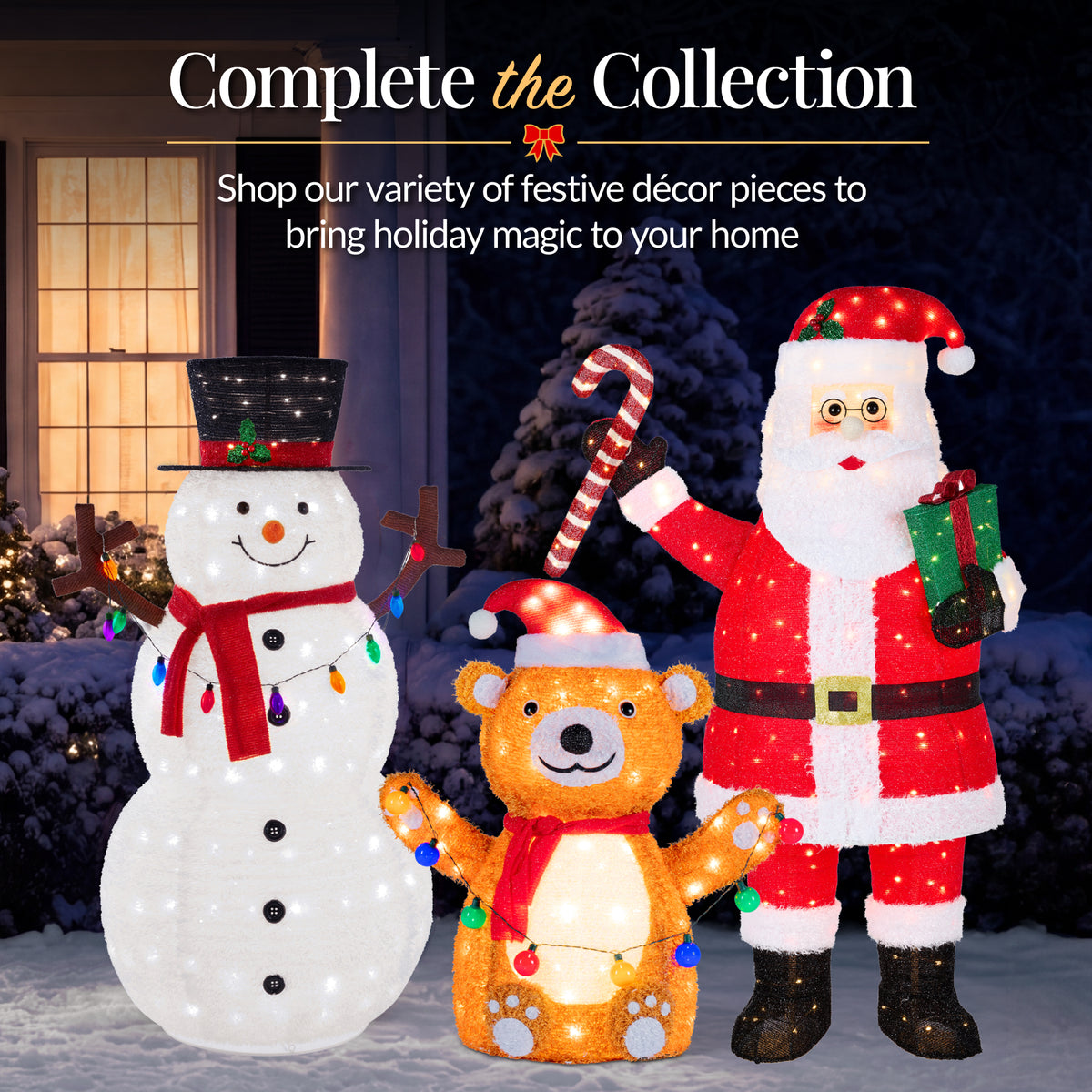 Lighted PopUp Teddy Bear Large Outdoor Christmas Holiday Decoration LEDs