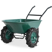 Dual-Wheel Wheelbarrow w/Built in Stand, 500lb Capacity, Extra Large Wheels