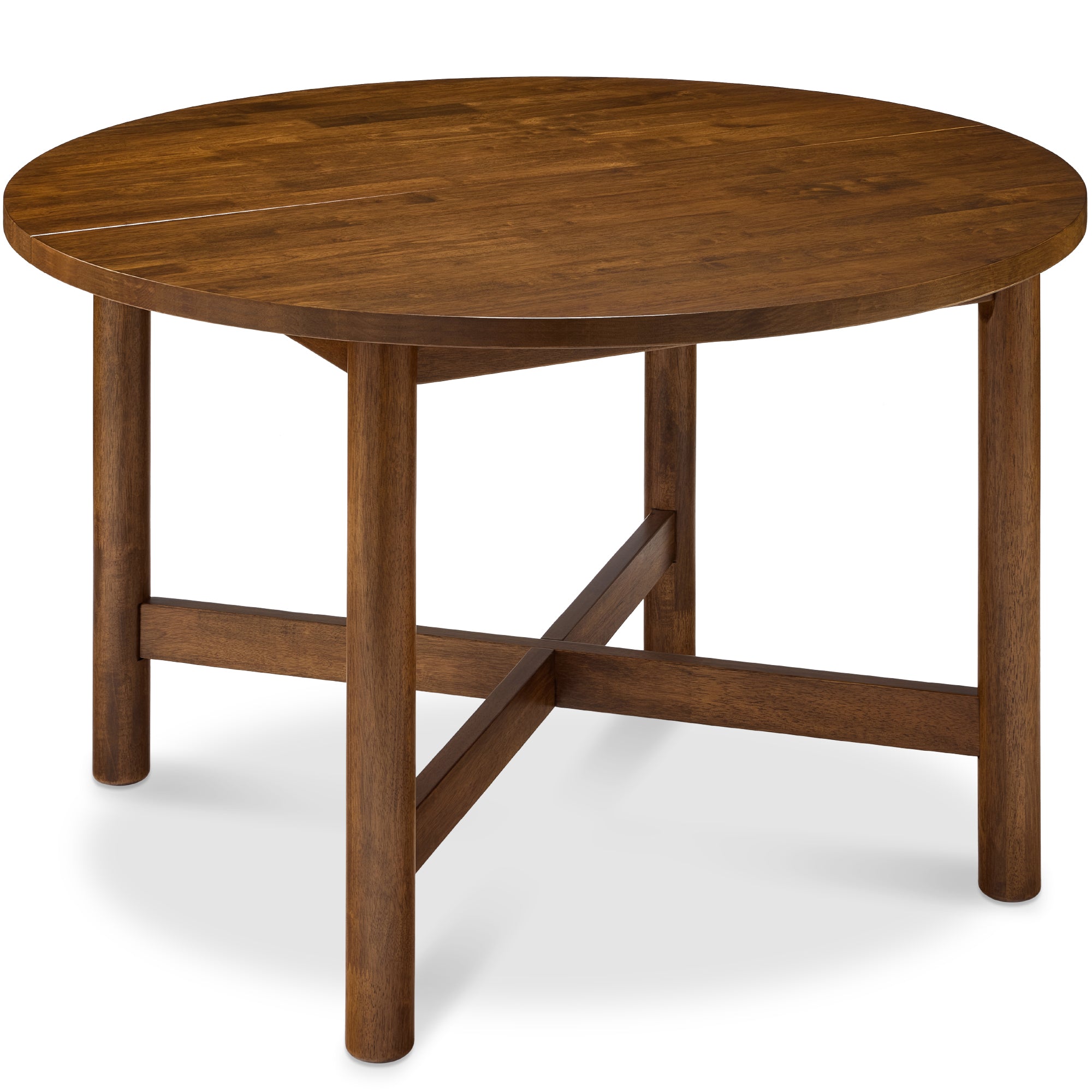 47in Round Solid Wood Dining Table, Modern Farmhouse Table For 4