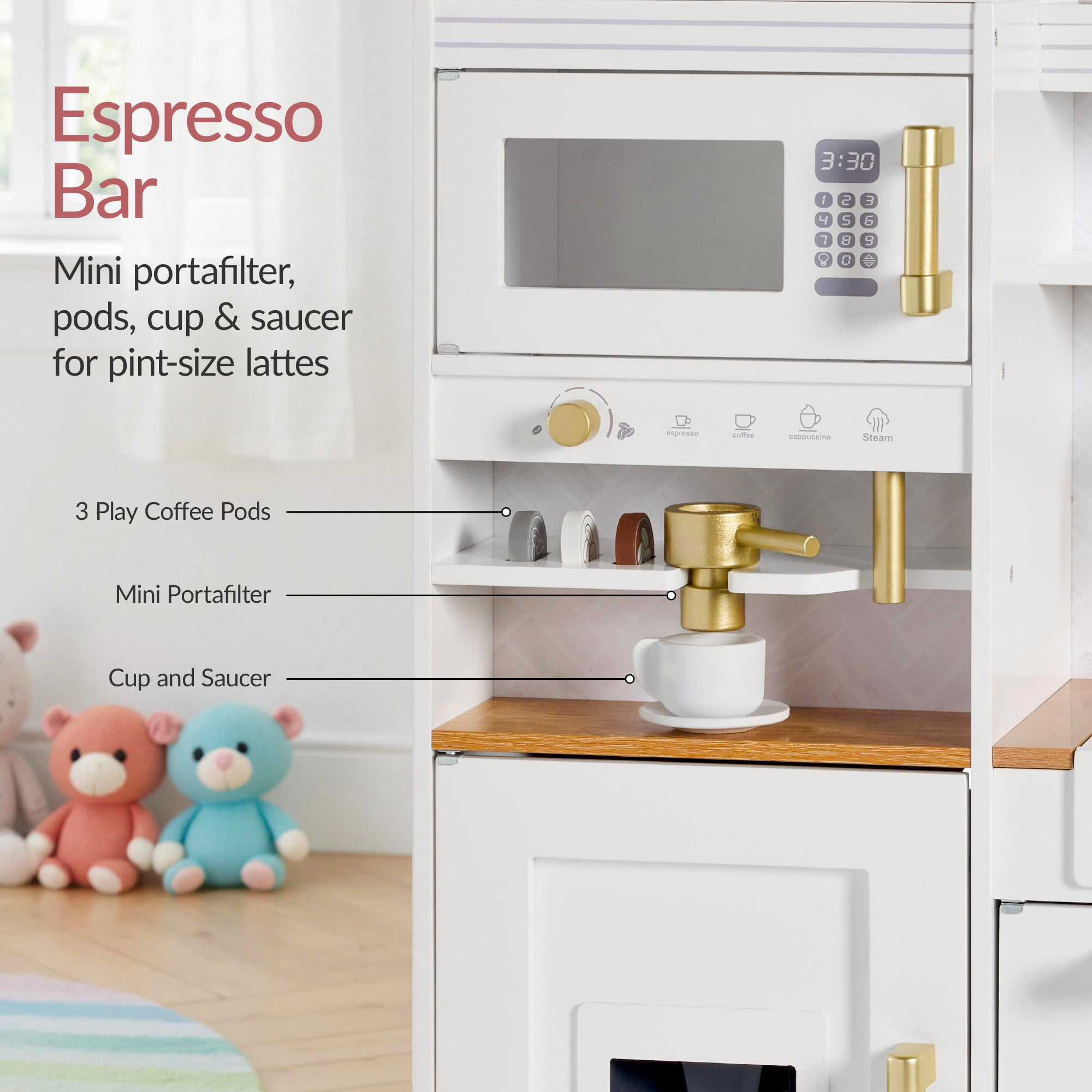 Pretend Play Kitchen with Espresso Machine