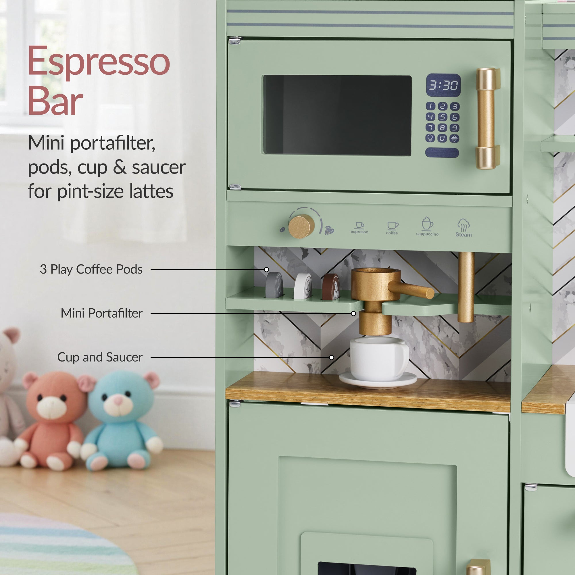 Pretend Play Kitchen with Espresso Machine