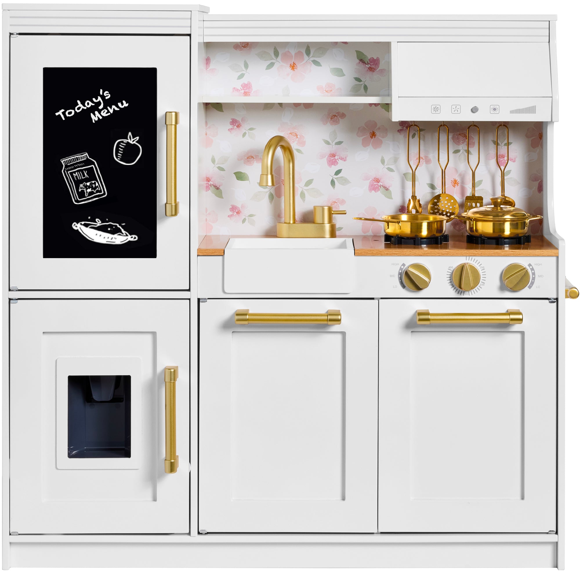 Pretend Play Kitchen with Framed Chalkboard – Best Choice Products