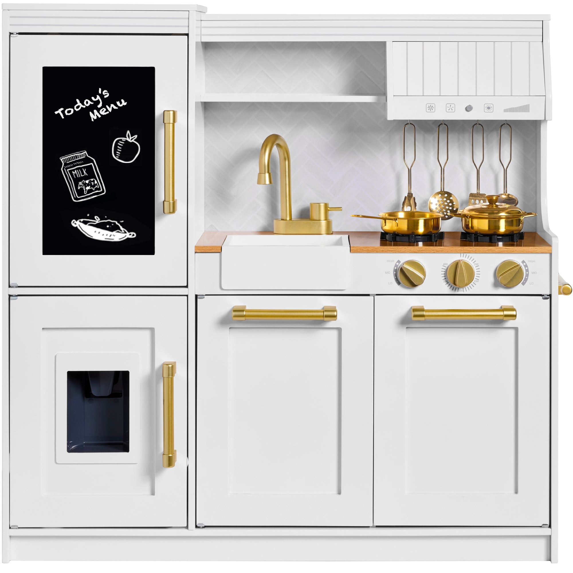 Pretend Play Kitchen with Framed Chalkboard