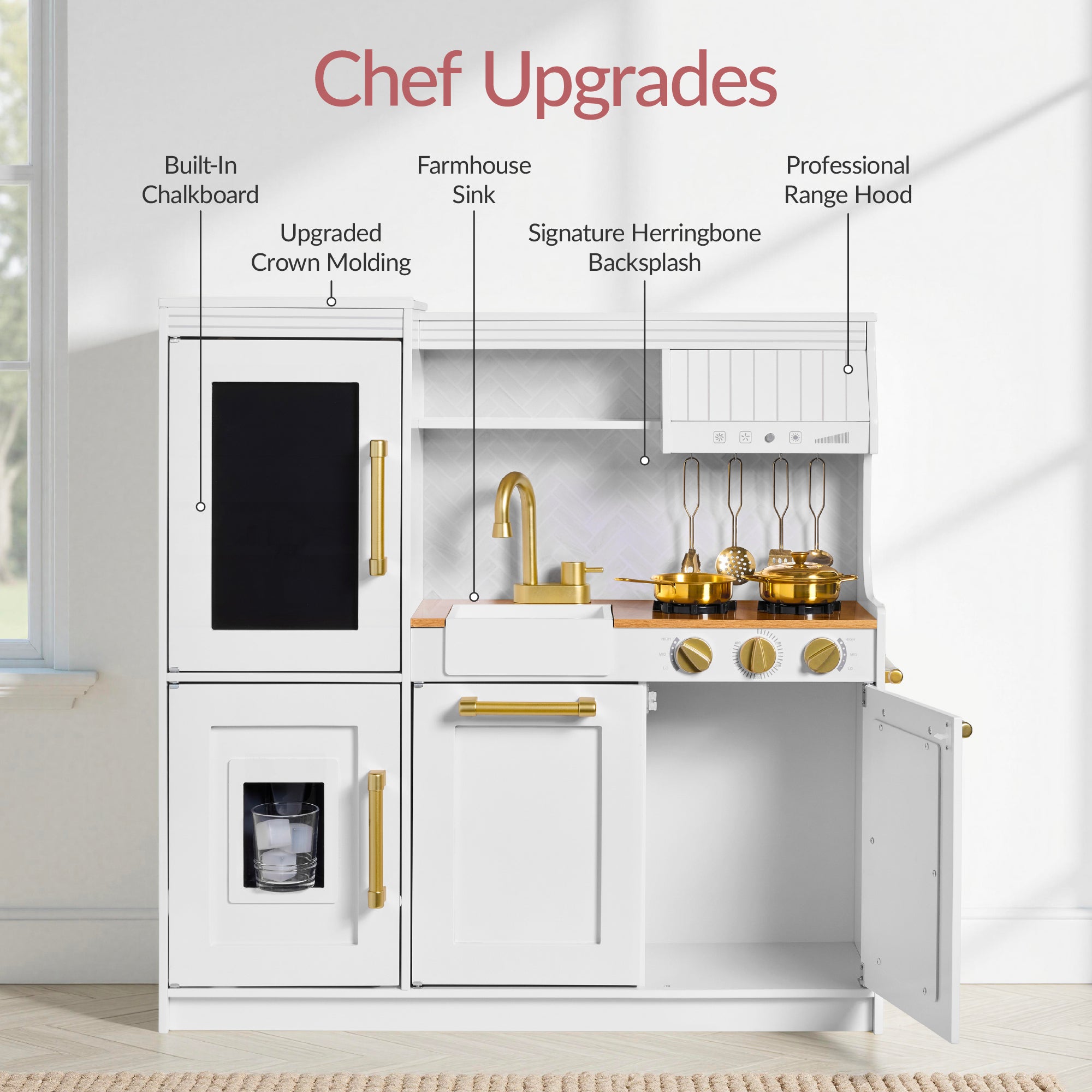 Pretend Play Kitchen with Framed Chalkboard