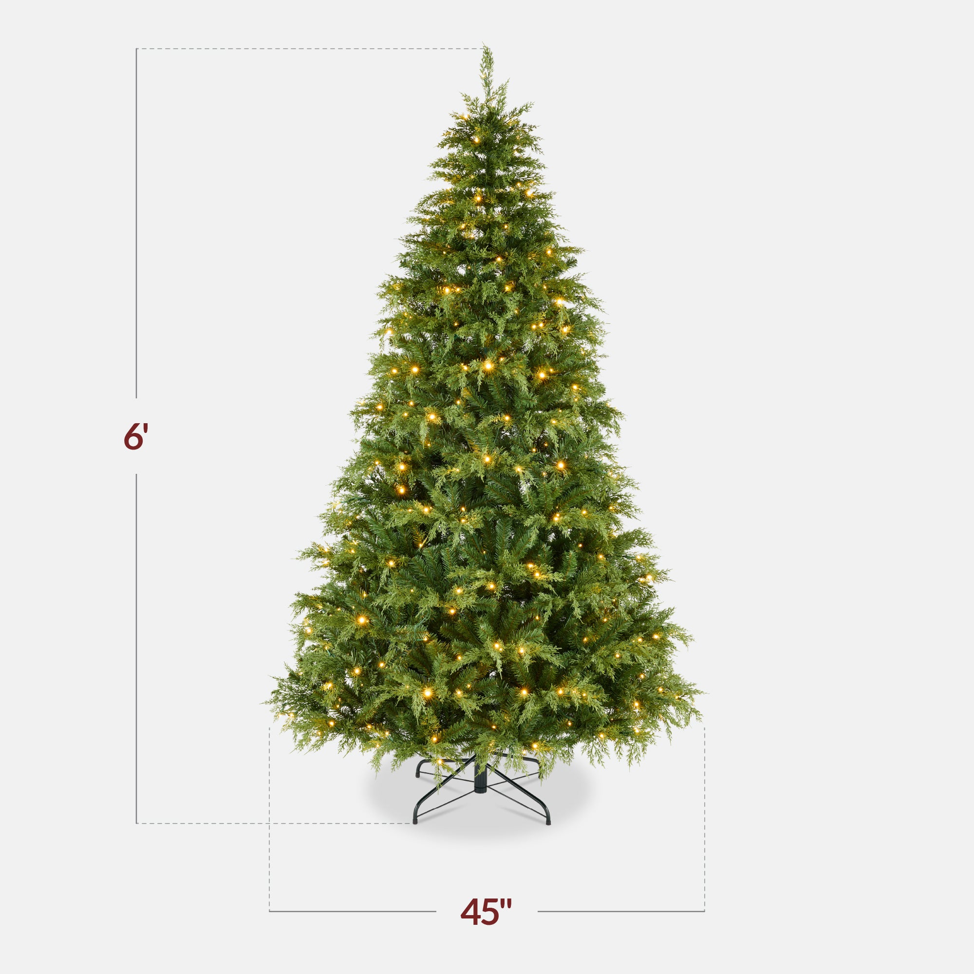 Pre-Lit Cedar Cypress Christmas Tree - Thumbnail 5