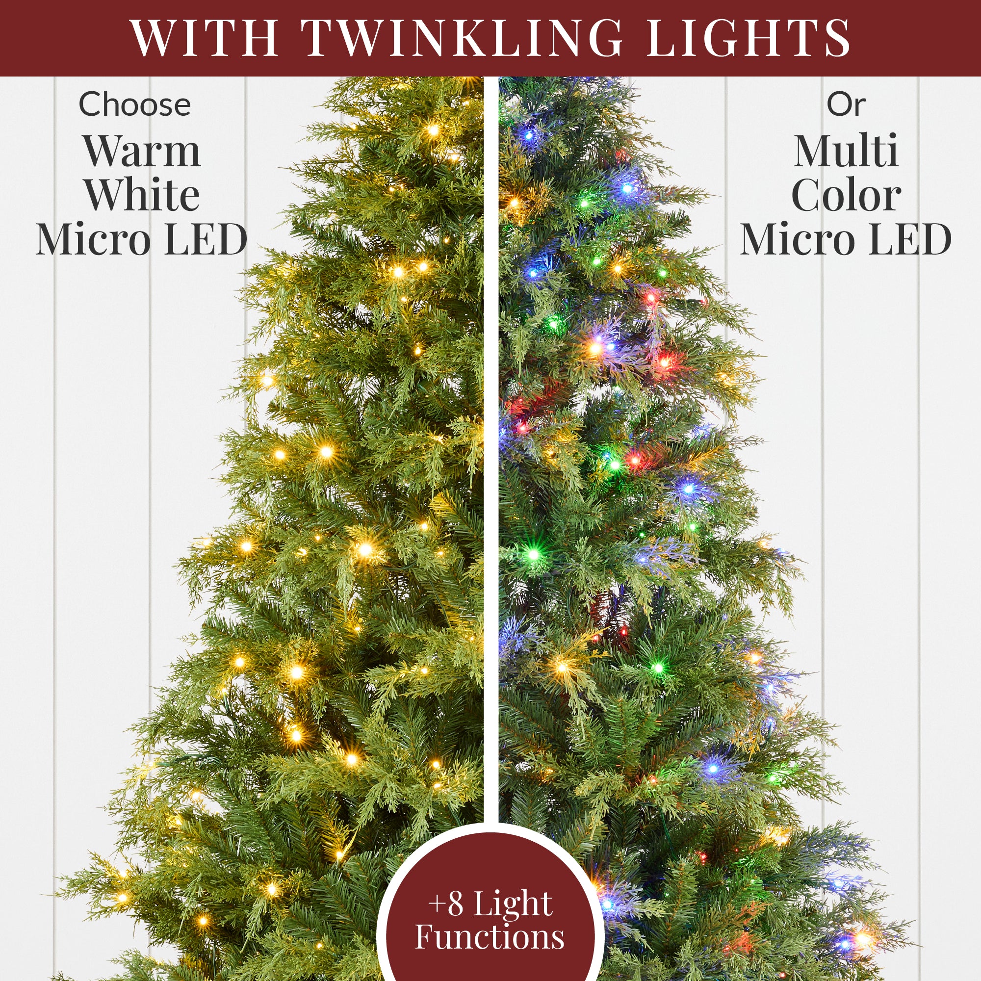 Pre-Lit Cedar Cypress Christmas Tree w/ Twinkling Lights – Best