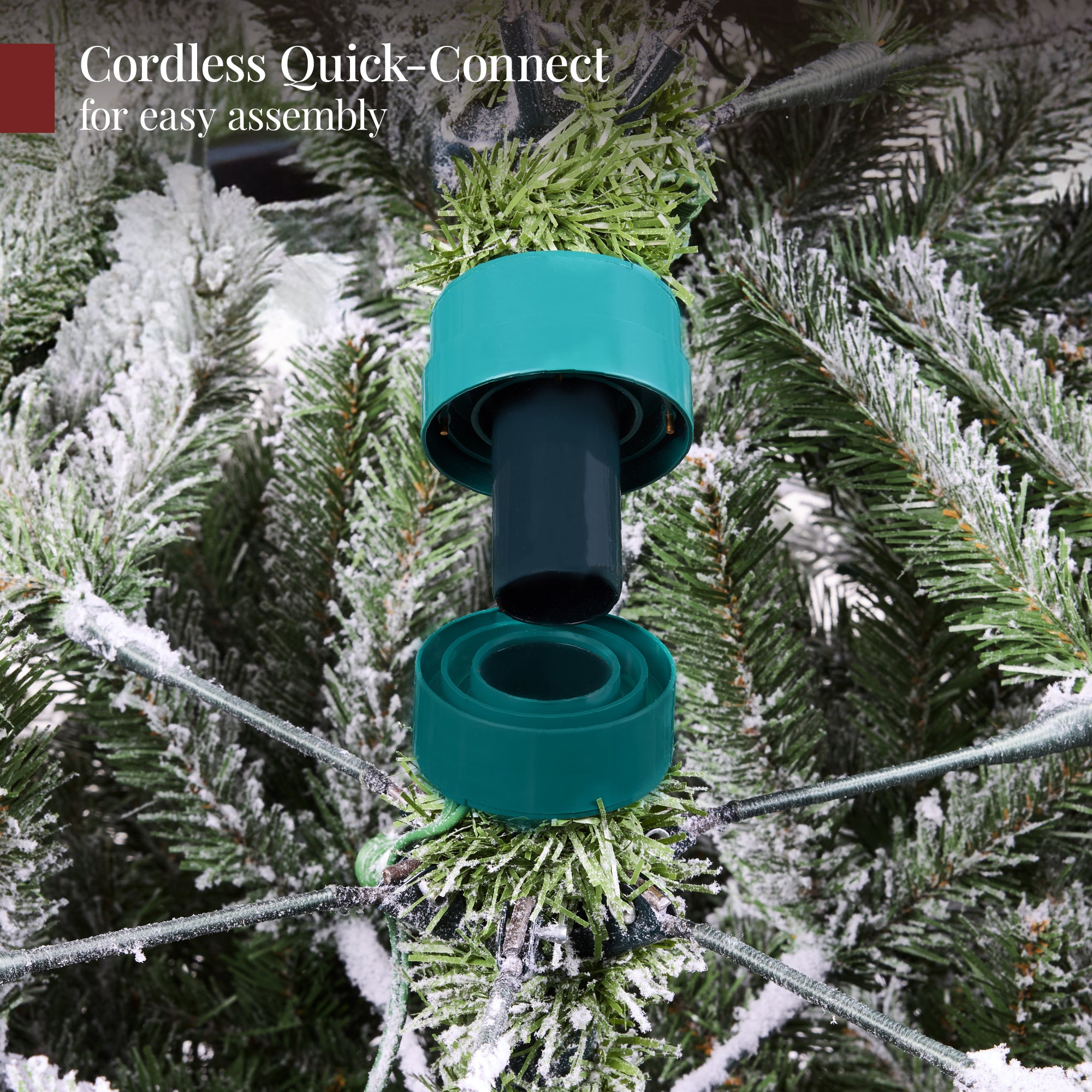 Pre-Lit Flocked Cedar Cypress Christmas Tree w/ Twinkling Lights