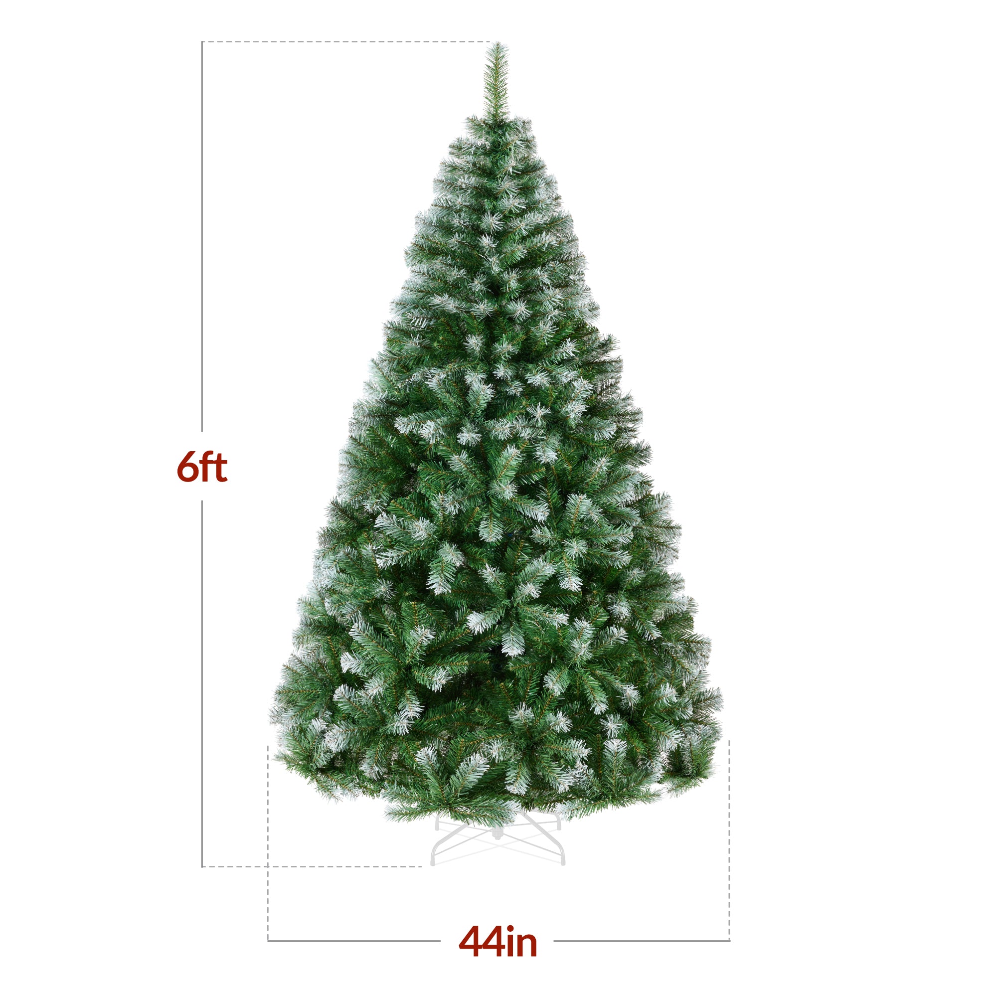 Artificial Frosted Pine Christmas Tree, Unlit Pine Design w/Easy Assembly