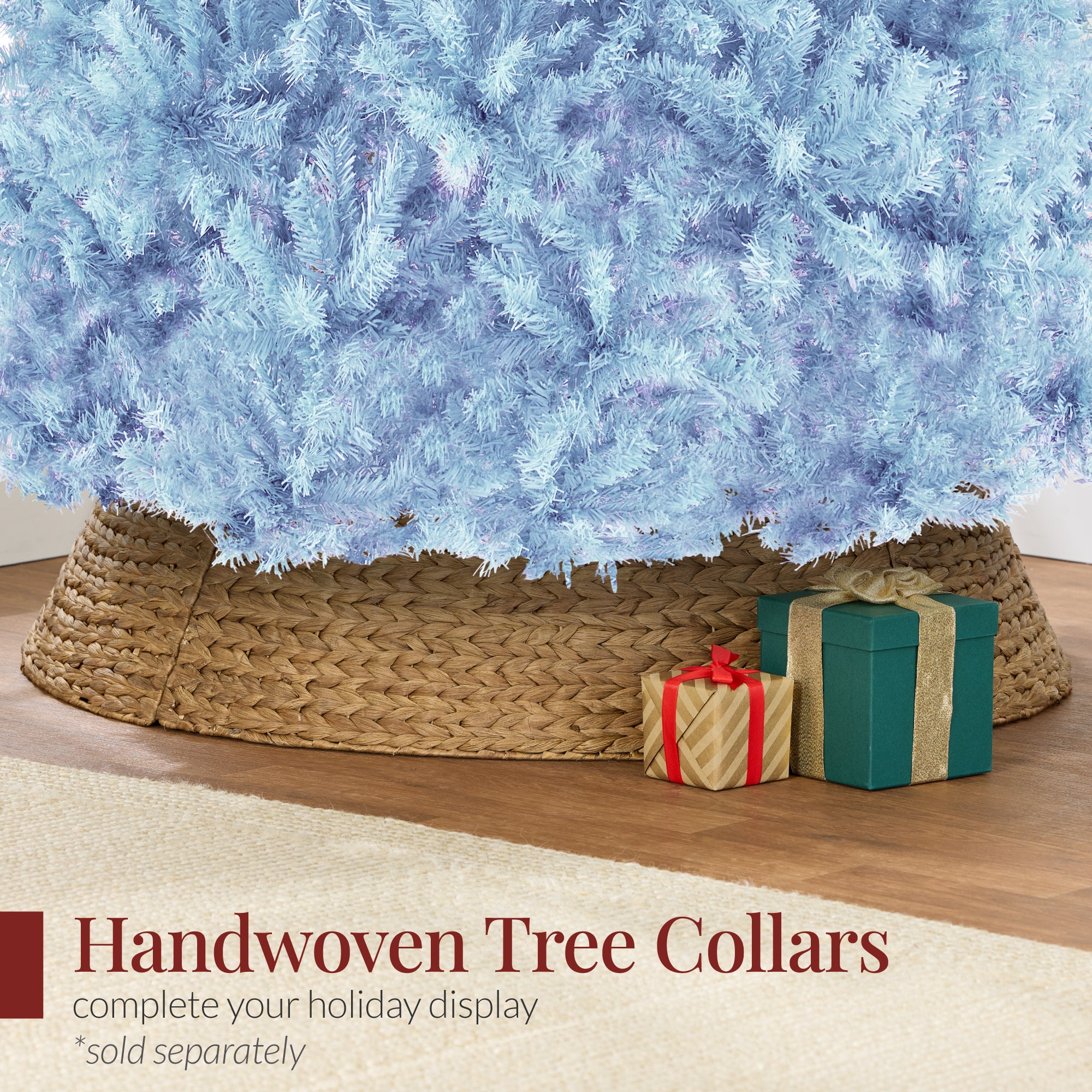 Artificial Baby Blue Christmas Tree, Unlit Pine Design w/Easy