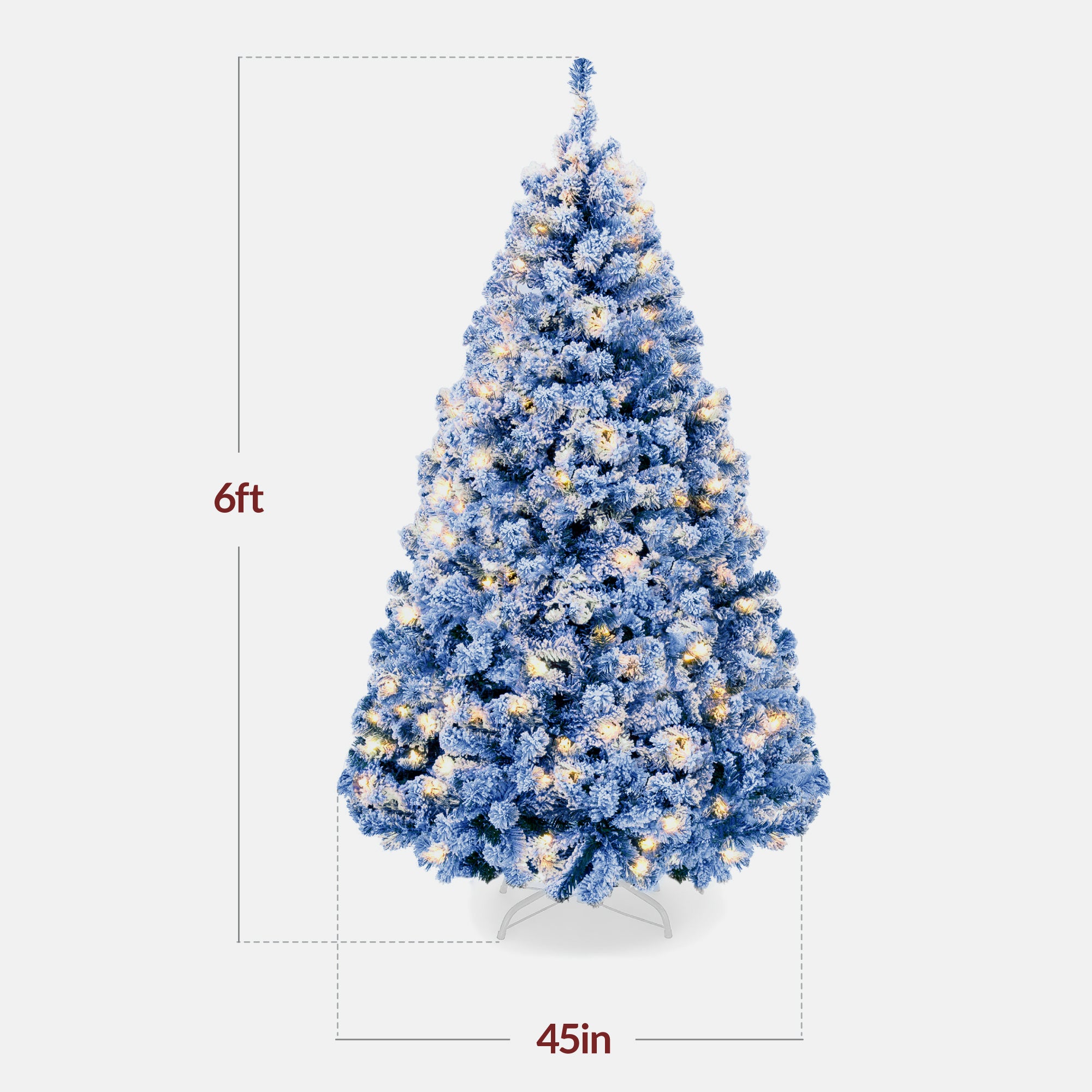 Pre-lit Christmas Tree, Snow Flocked Holiday Decor - Thumbnail 4