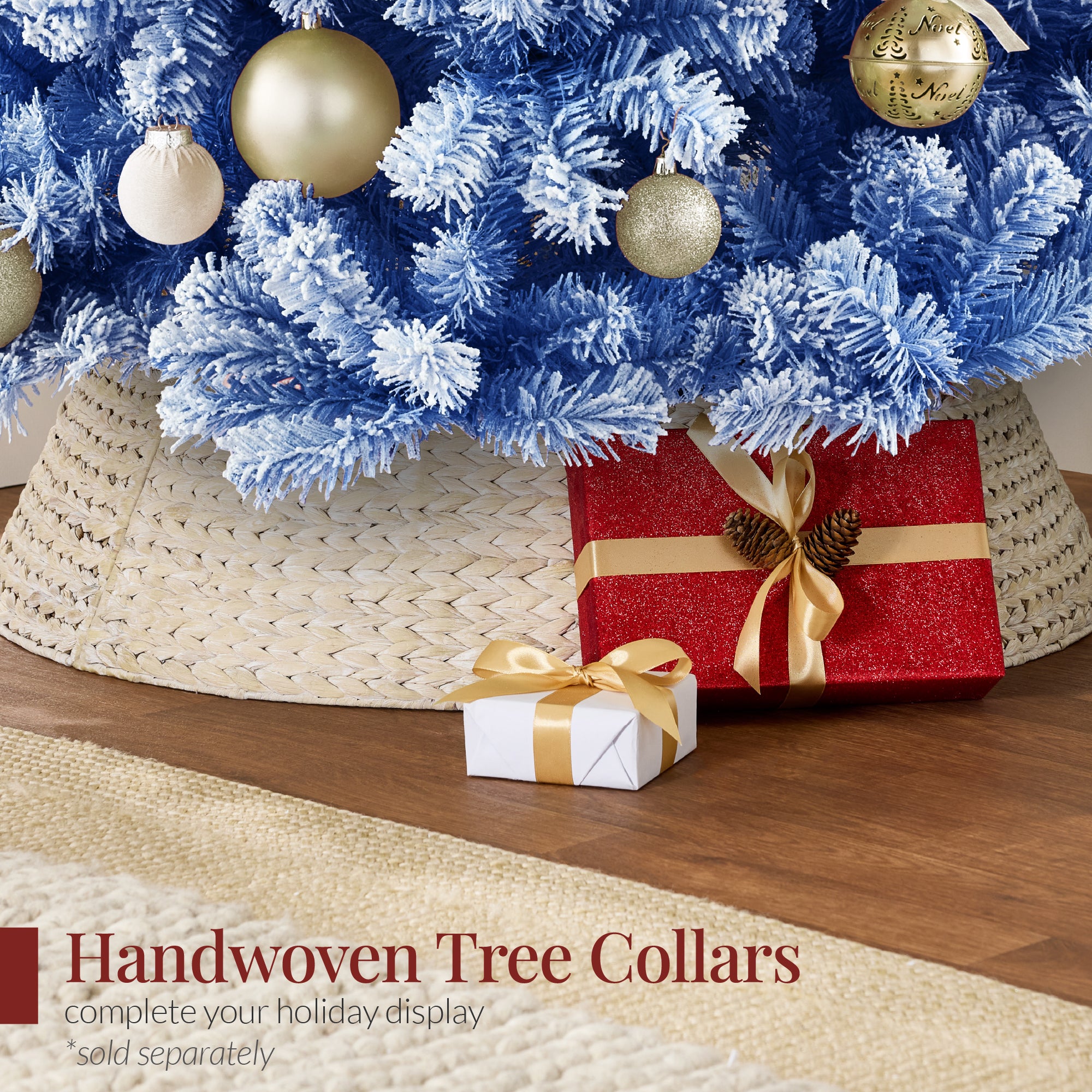 Snow Flocked Colorful Artificial Pine Christmas Tree w/ Foldable