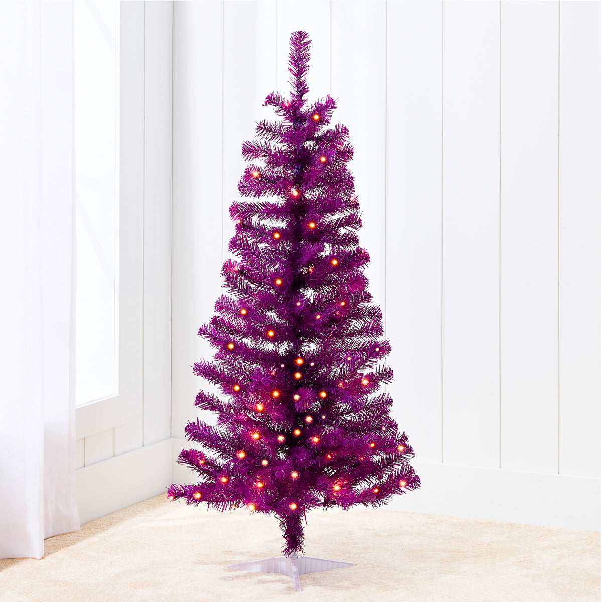 Pre-lit Colorful Mini Spruce Christmas Tree w/ LED Lights - 4ft
