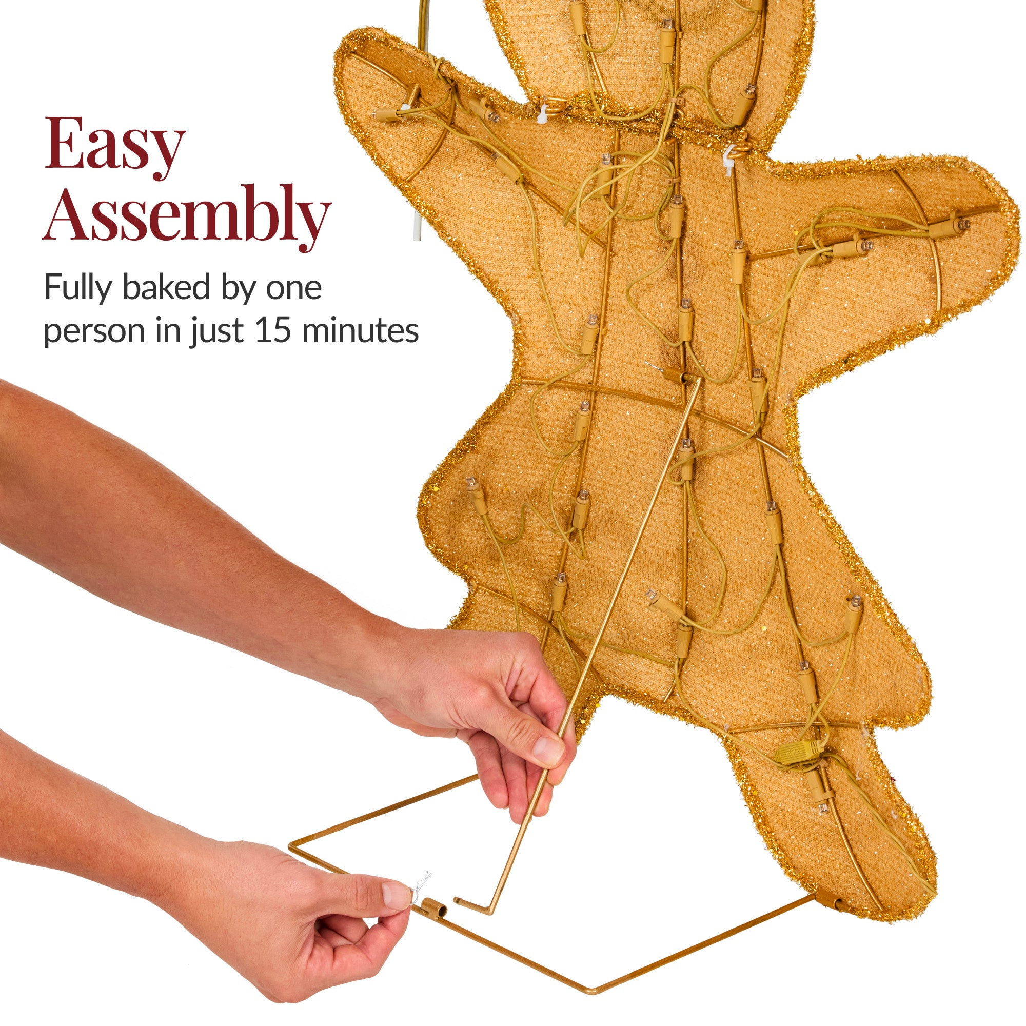 4pc Gingerbread Man Family 4ft Pre-lit Christmas Yard Decor