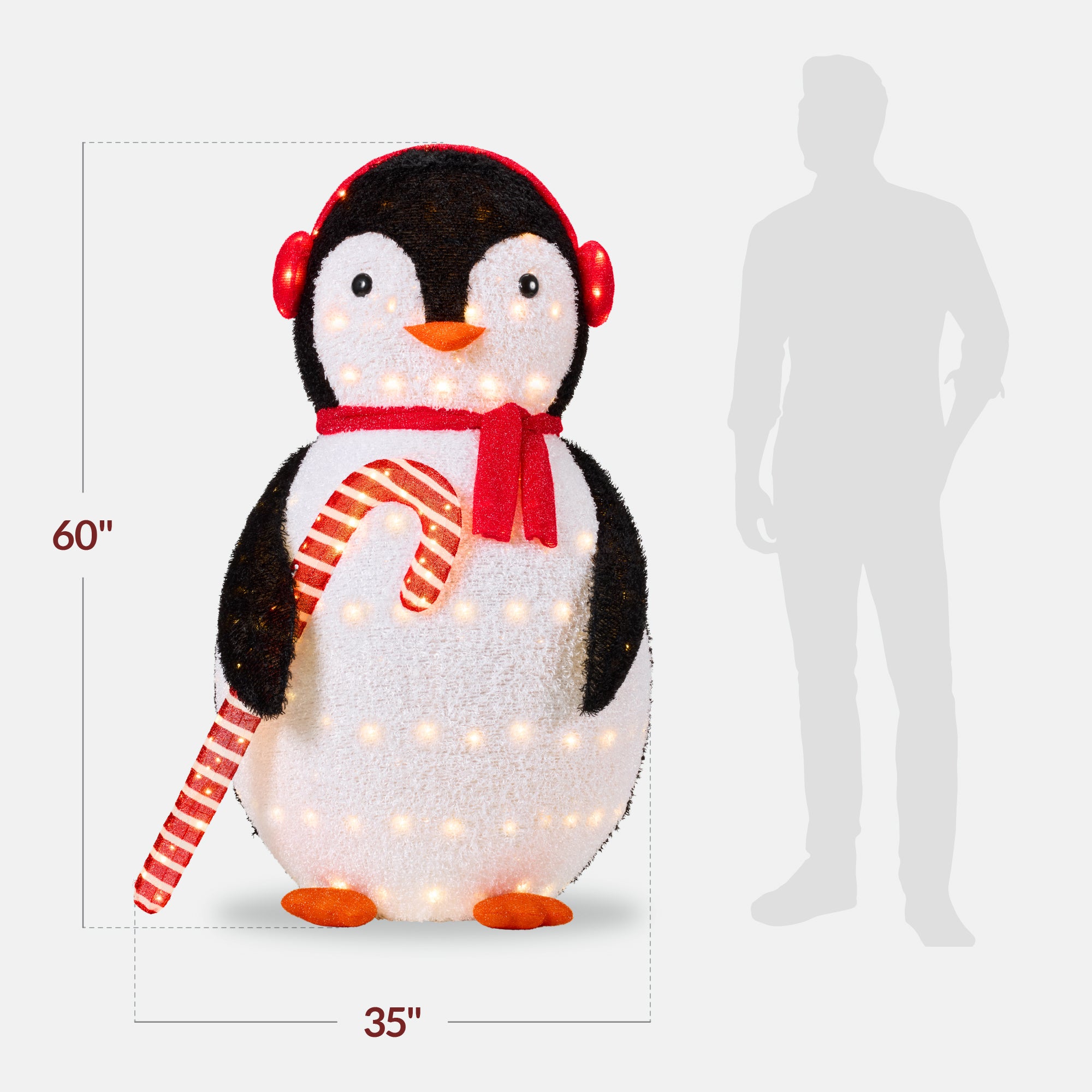 Lighted Pop-Up Penguin Outdoor Christmas Decoration w/ LED Lights