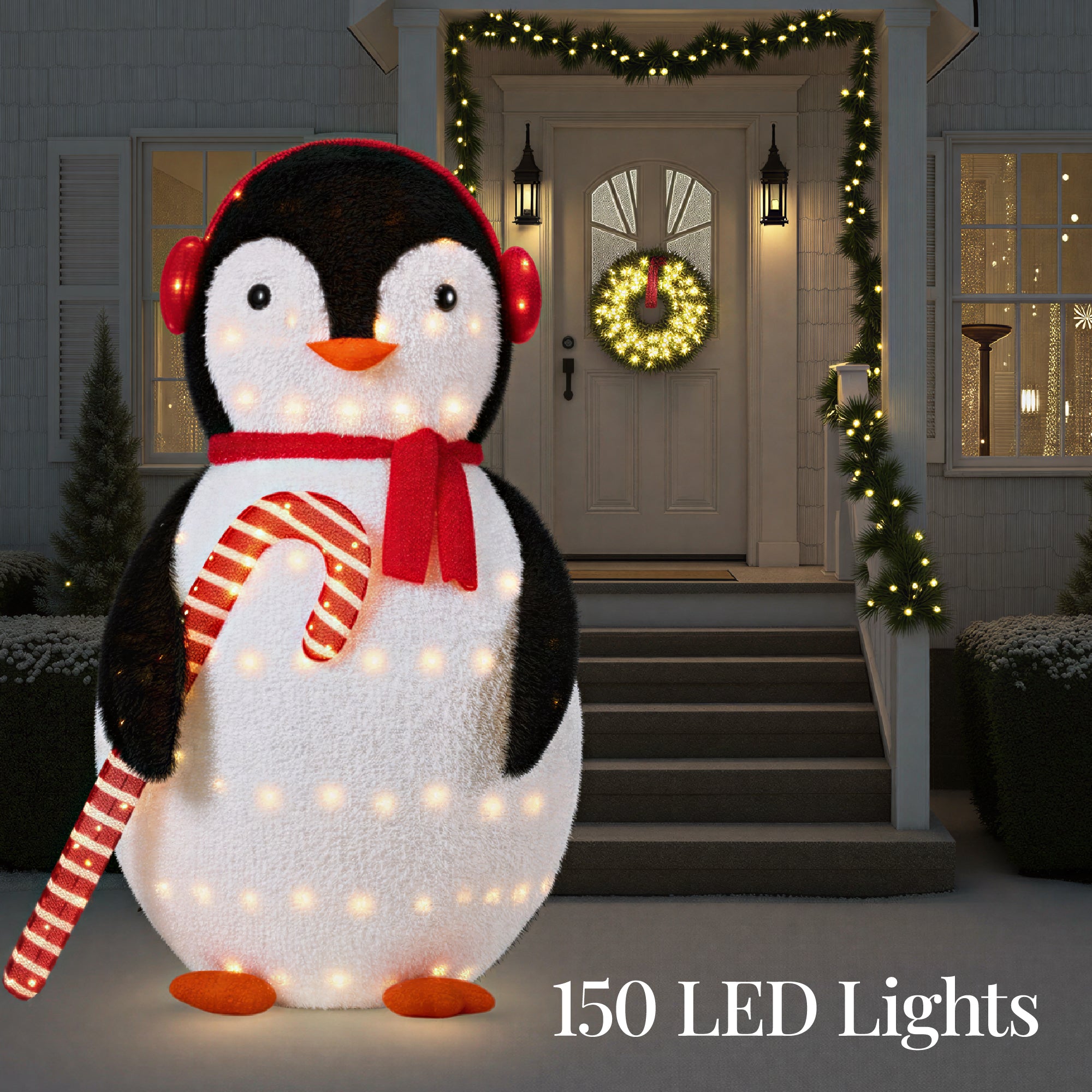Lighted Pop-Up Penguin Outdoor Christmas Decoration w/ LED Lights