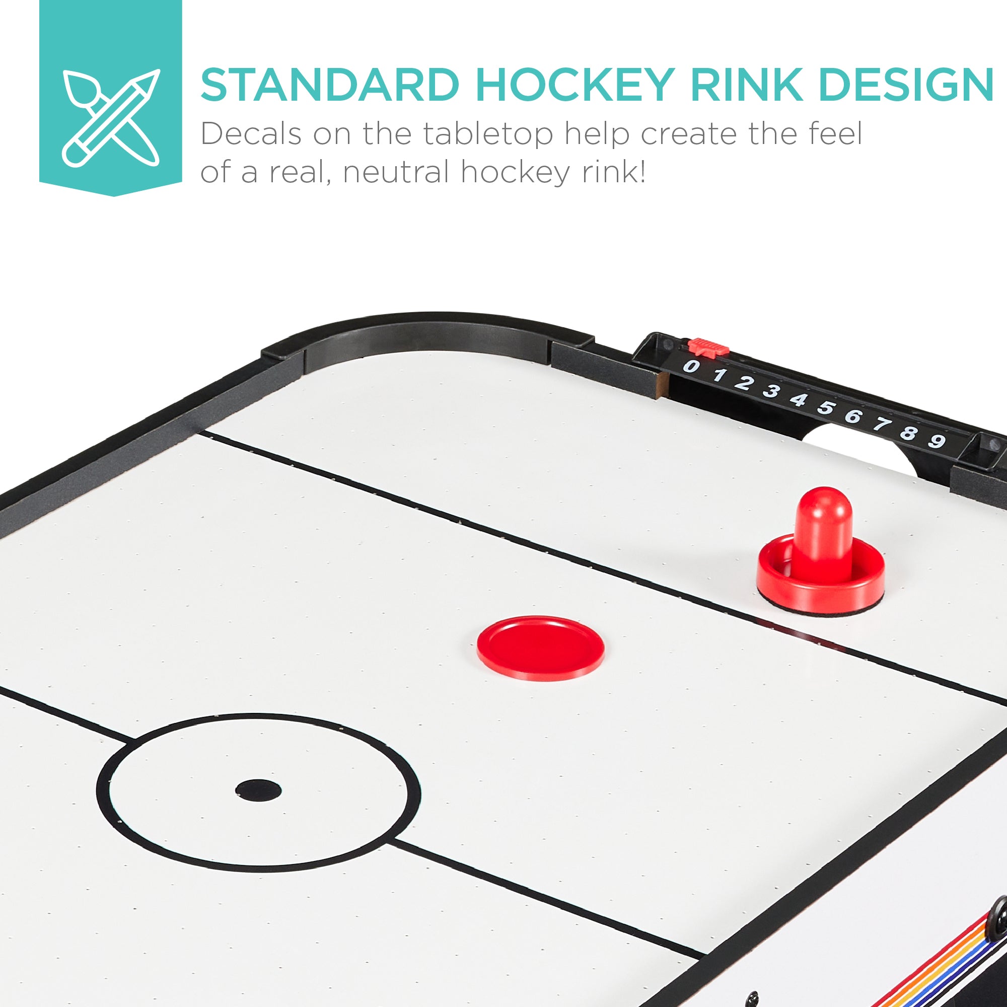 Tabletop Air Hockey Arcade Game Table w/ 2 Pucks, 2 Strikers - 40in
