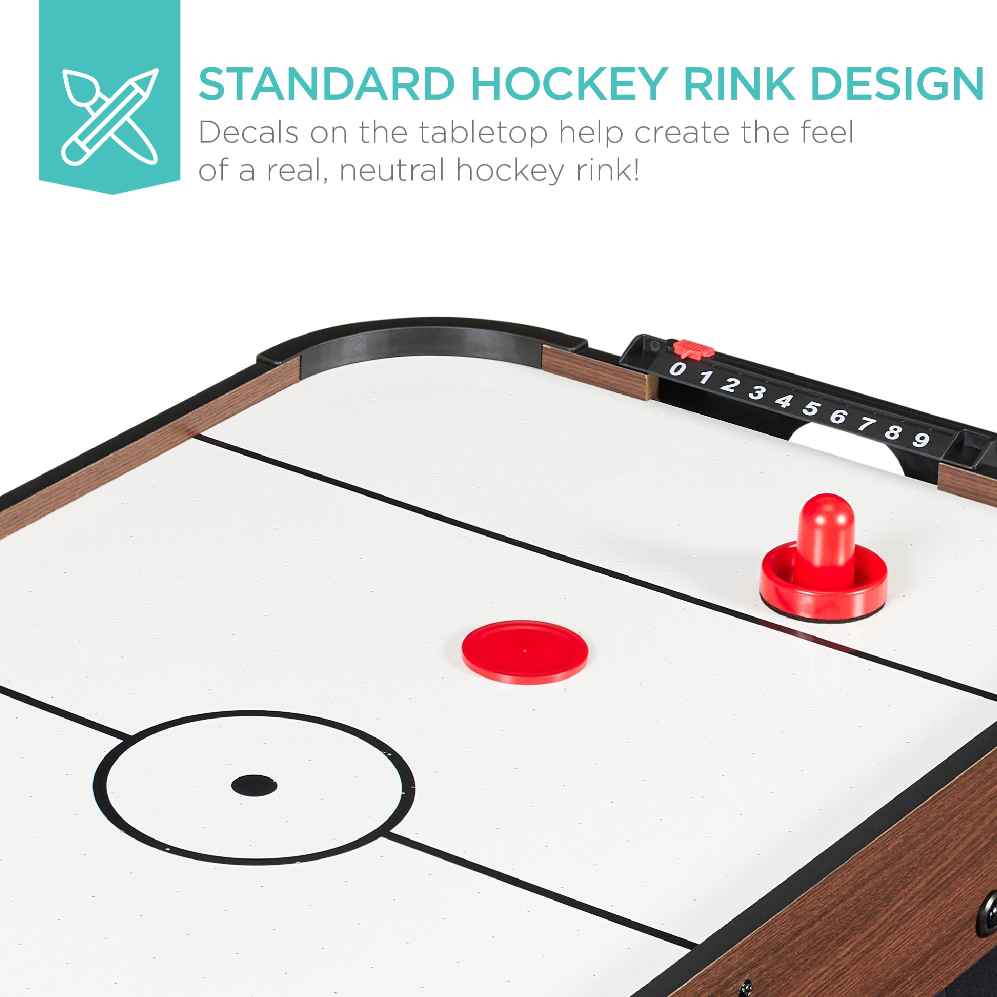 Tabletop Air Hockey Arcade Game Table w/ 2 Pucks, 2 Strikers - 40in