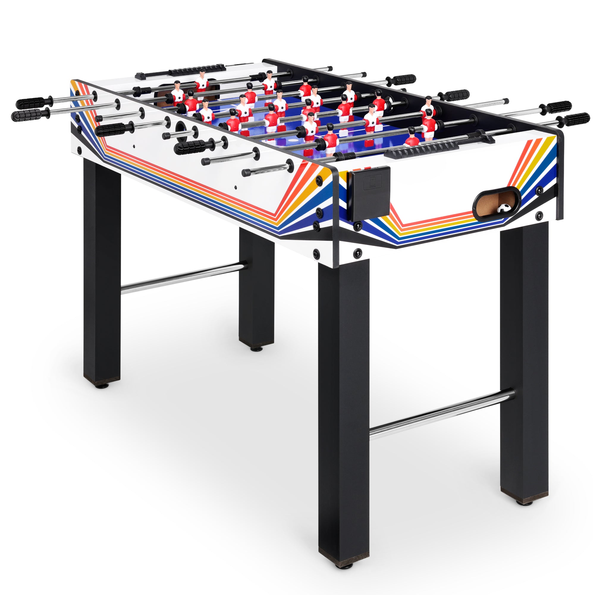 Foosball Game Table, Arcade Table Soccer w/ 2 Cup Holders, 2 Balls - 48in