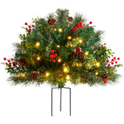 Pre-Lit Christmas Urn Filler, White & Multi LED Lights, 26" Diameter