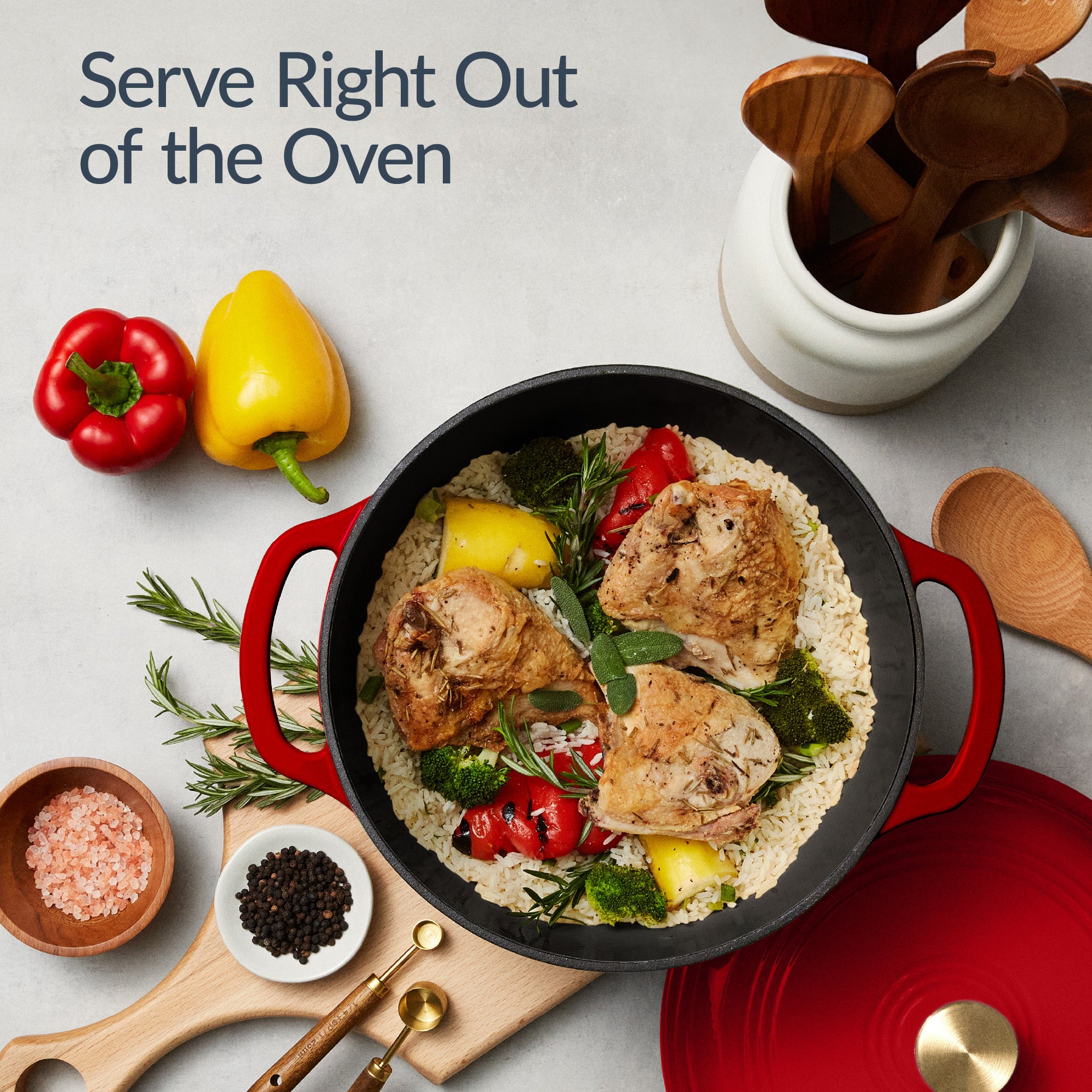 Non-Stick Pot & Pan Cookware Set, Cast Iron Skillet, Pan, Press, Dutch Oven