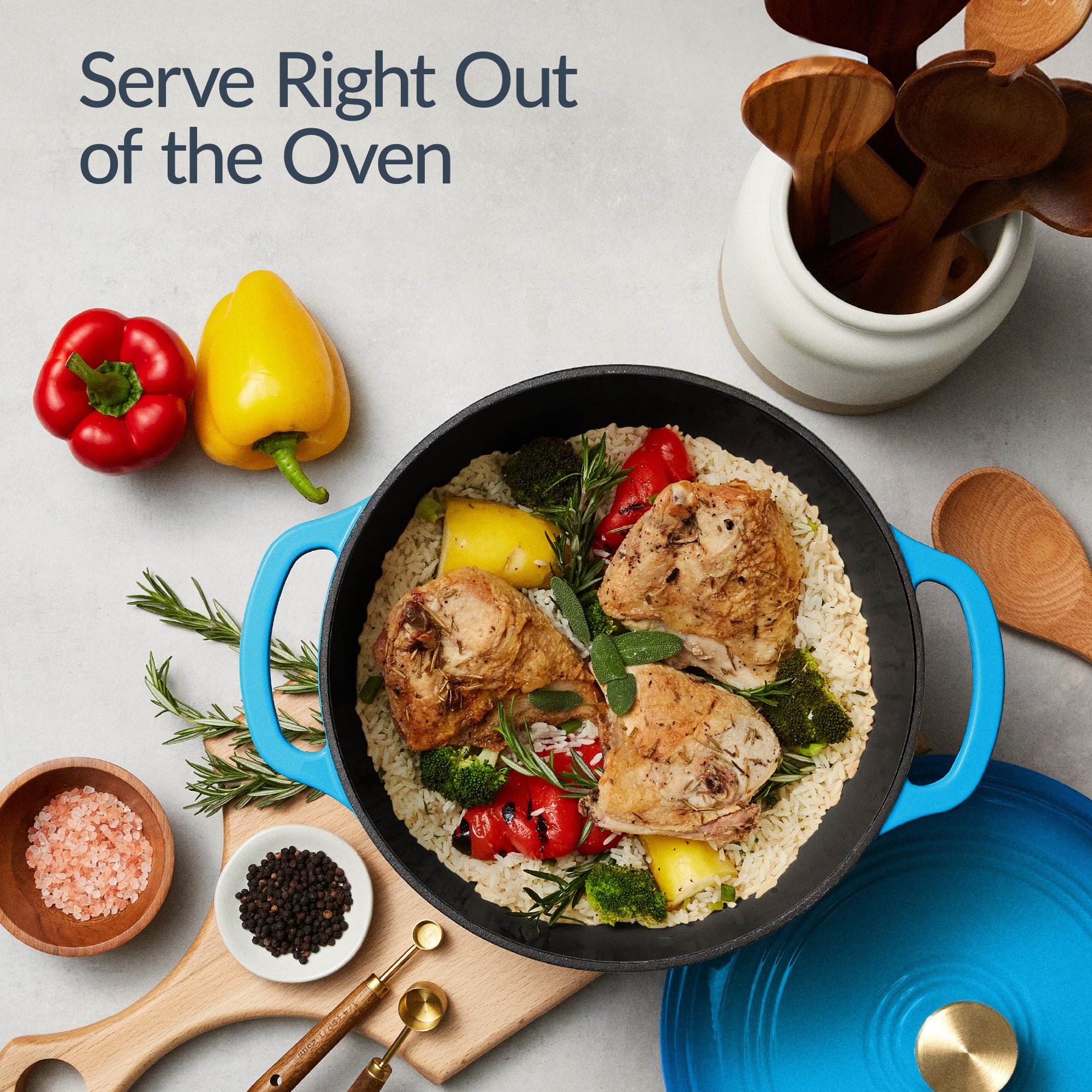 Non-Stick Pot & Pan Cookware Set, Cast Iron Skillet, Pan, Press, Dutch Oven