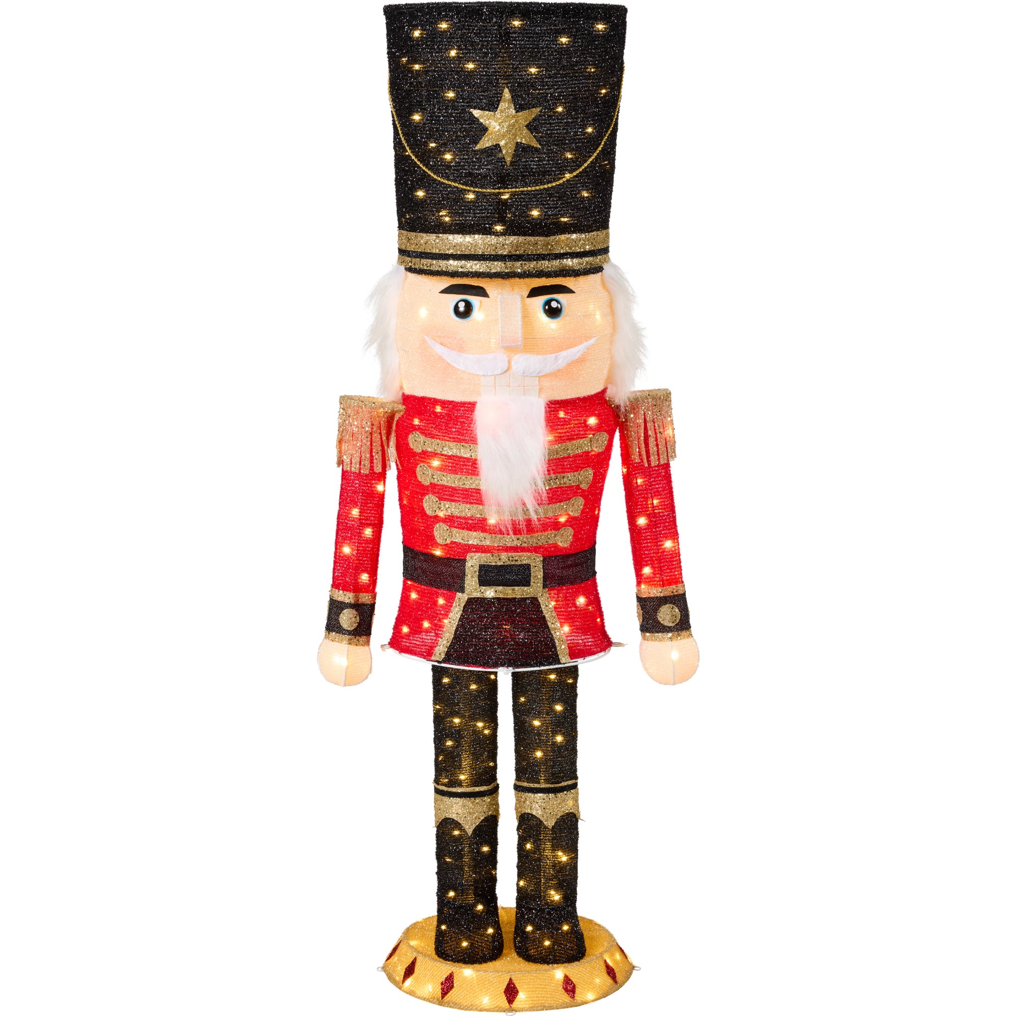 Pop Up Christmas Nutcracker w/150 LED Lights for Outdoor, Indoor, 5ft