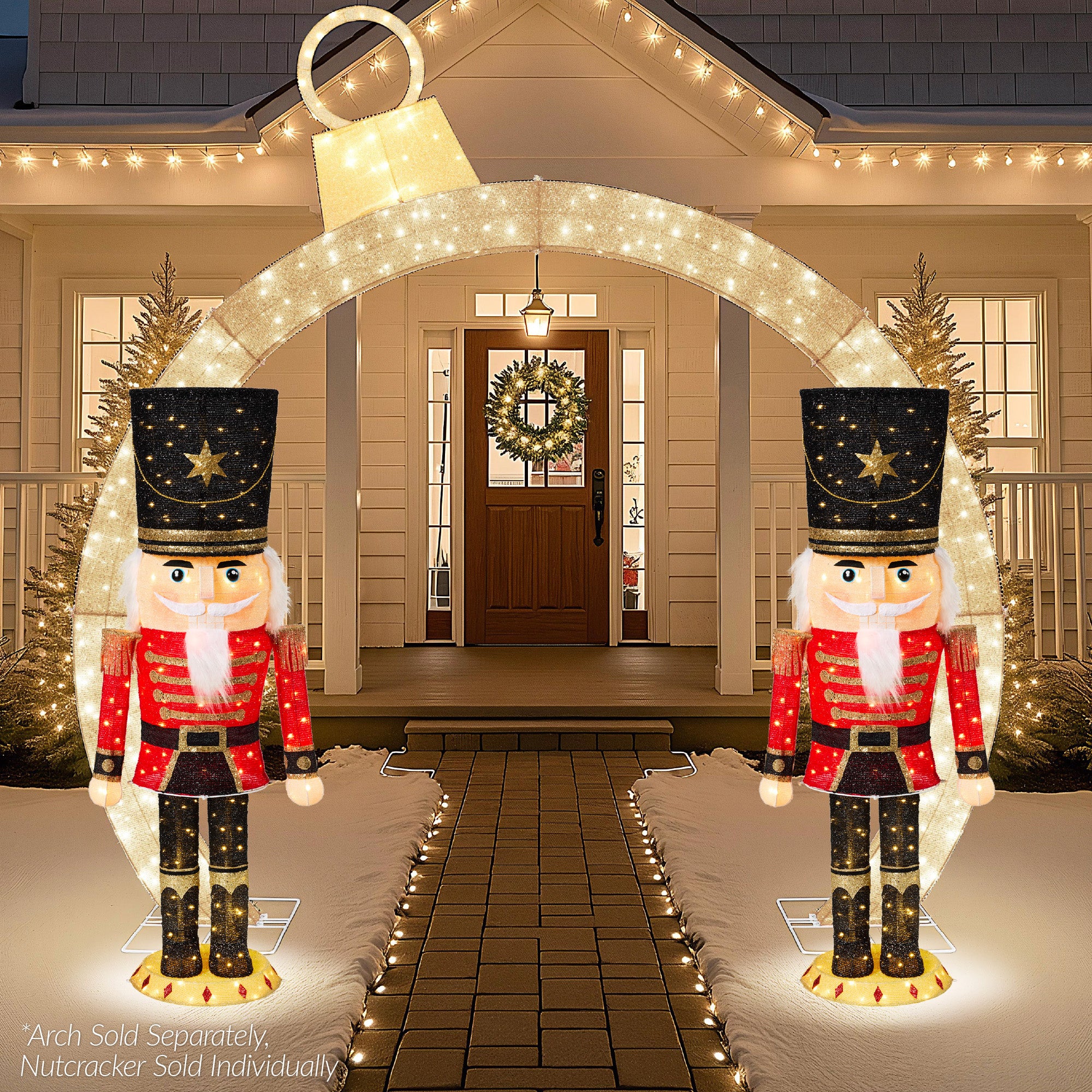 Pop Up Christmas Nutcracker w/150 LED Lights for Outdoor, Indoor, 5ft