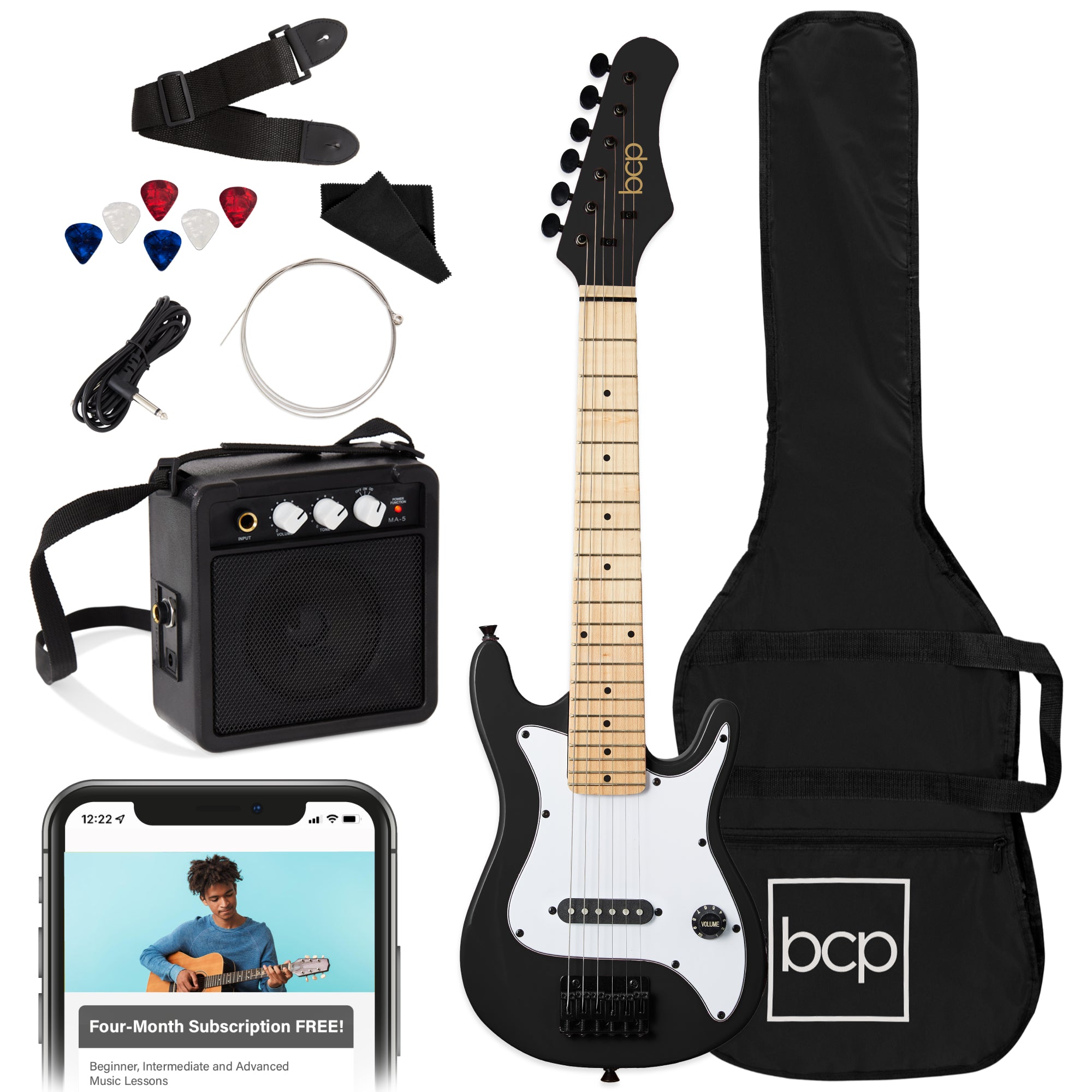 Kids Electric Guitar Beginner Starter Kit w/ 5W Amplifier - 30 in