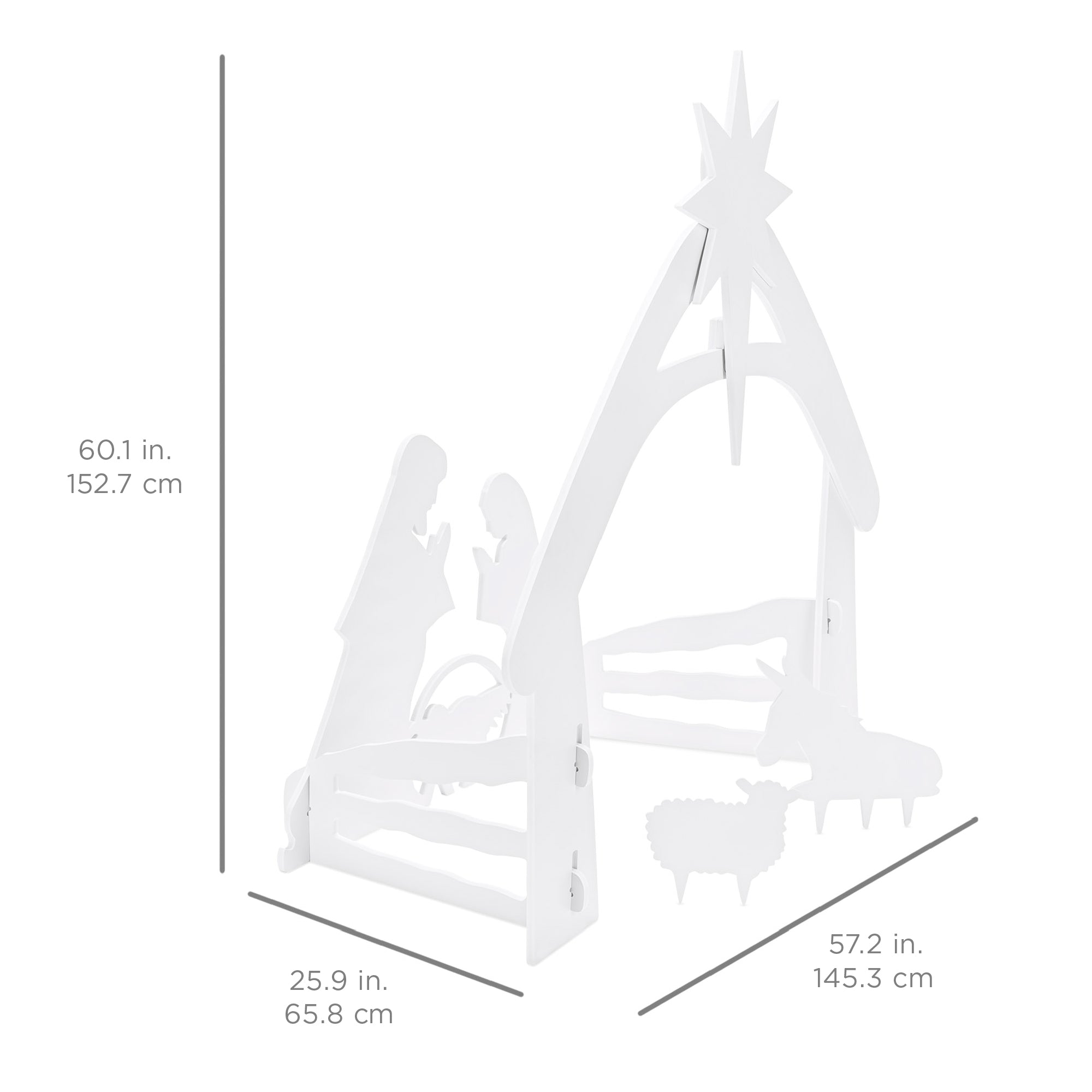 Christmas Nativity Scene Yard Decoration w/ Water Resistant PVC