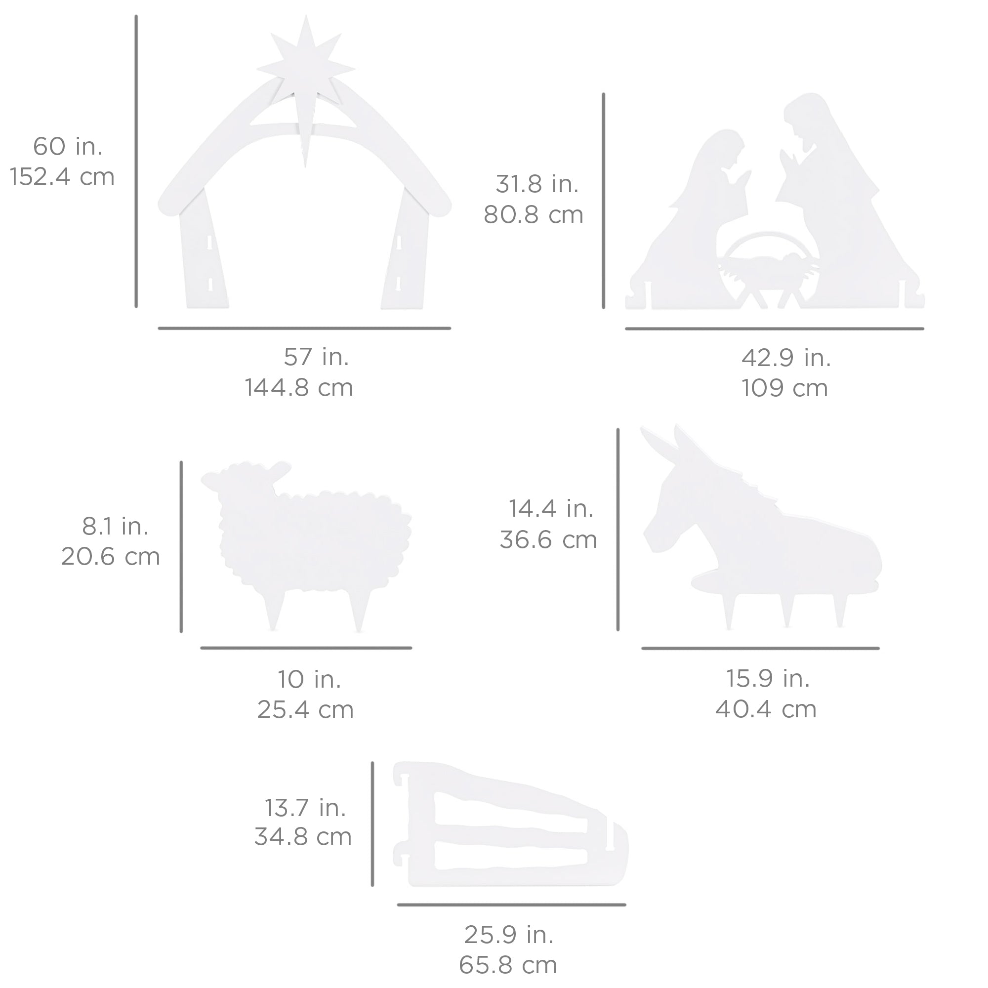 Christmas Nativity Scene Yard Decoration w/ Water Resistant PVC