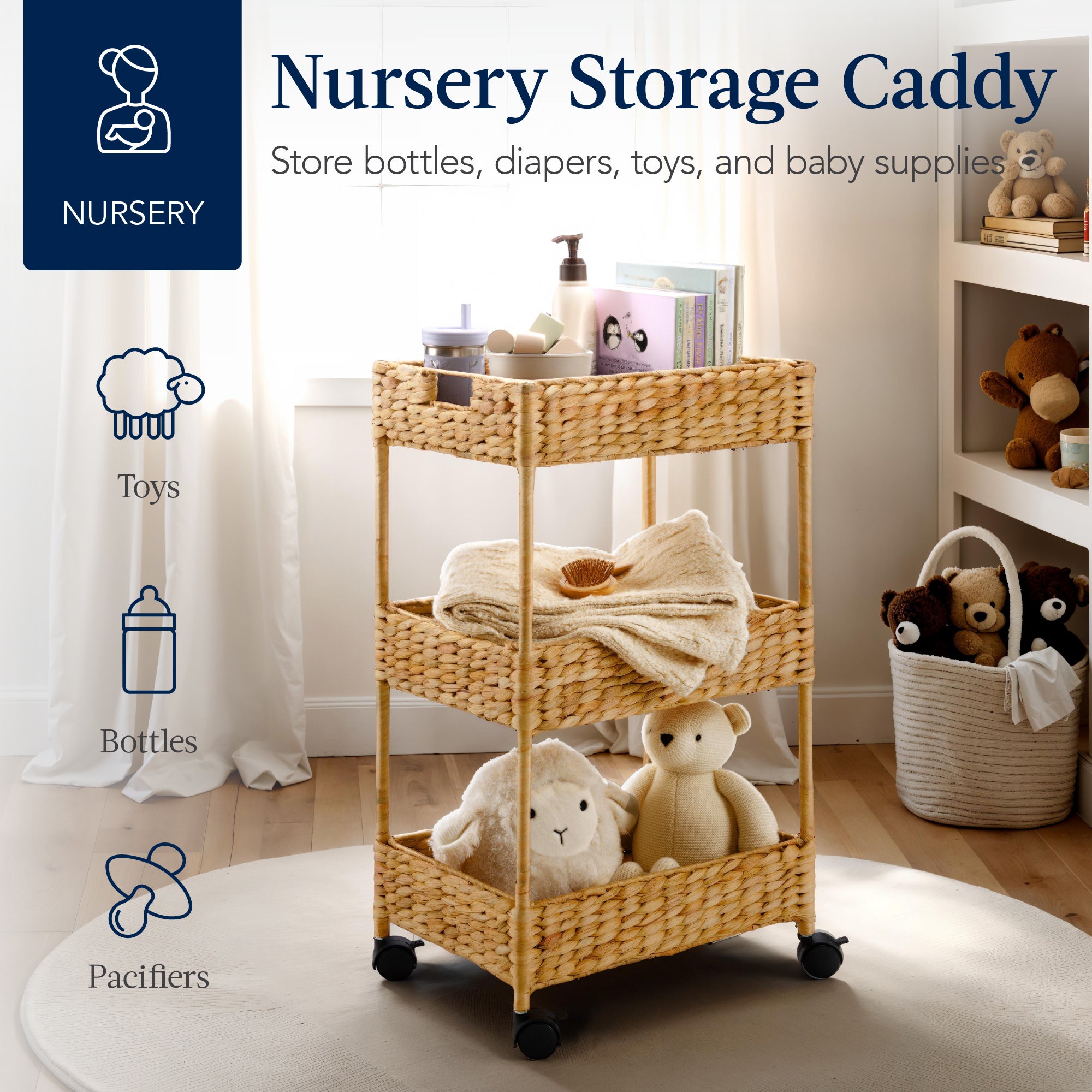 Best Choice Products Water Hyacinth Utility Cart