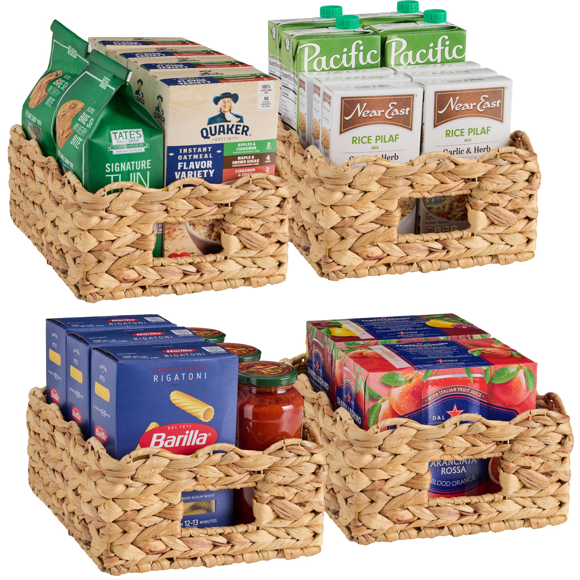 9x12 Scalloped Shelf Basket, Pantry Bins, 4 Pack