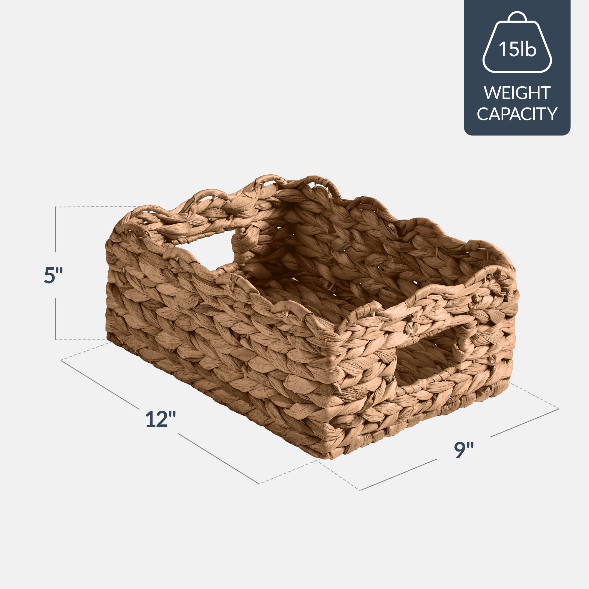 9x12 Scalloped Shelf Basket, Pantry Bins, 4 Pack