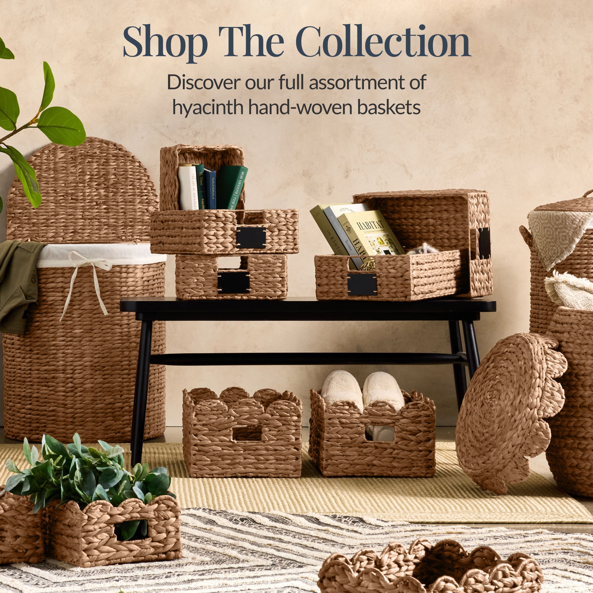 9x12 Scalloped Shelf Basket, Pantry Bins, 4 Pack