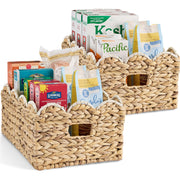 16x12 Scalloped Shelf Basket, Pantry Bins, 2 Pack