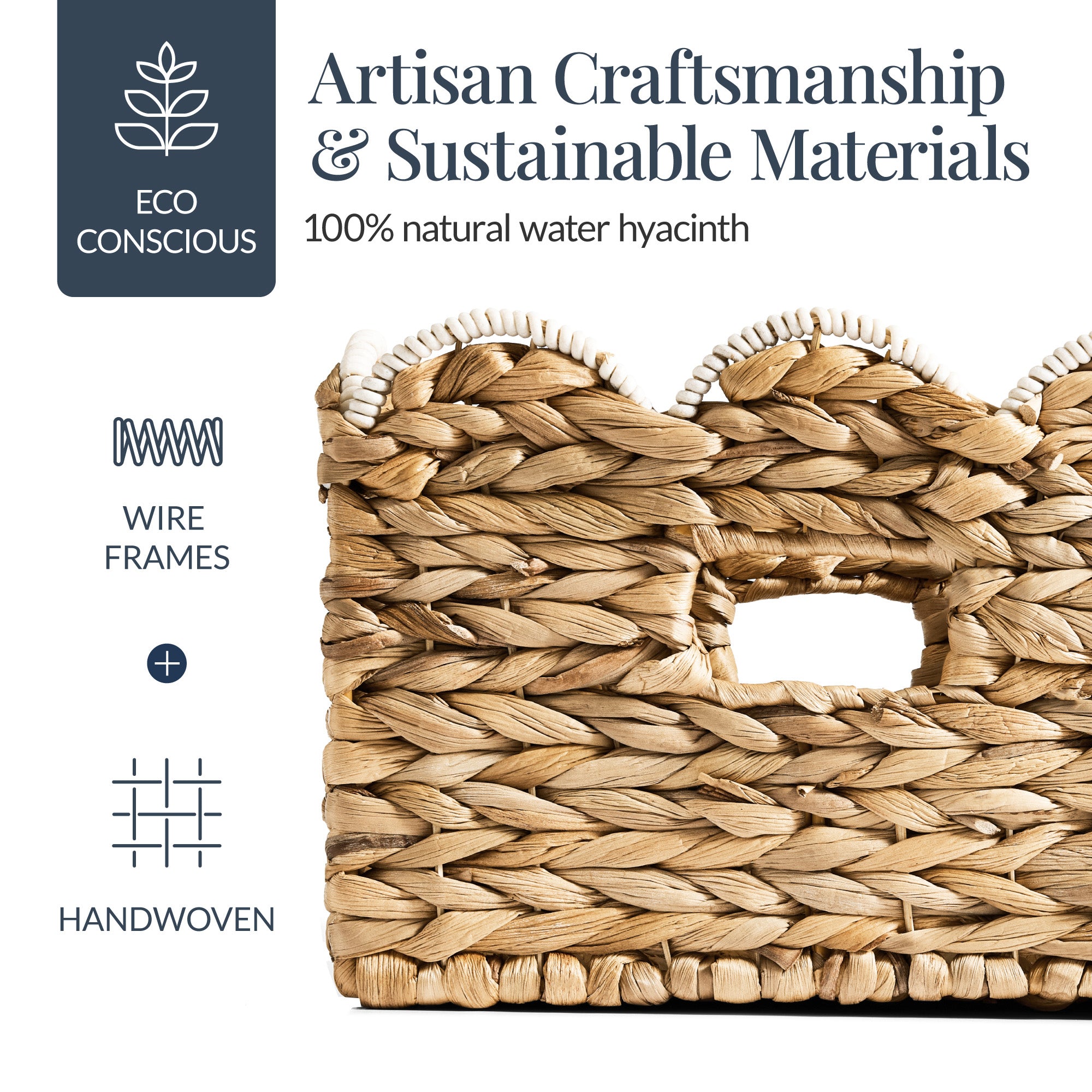 16x12 Scalloped Shelf Basket, Pantry Bins, 2 Pack