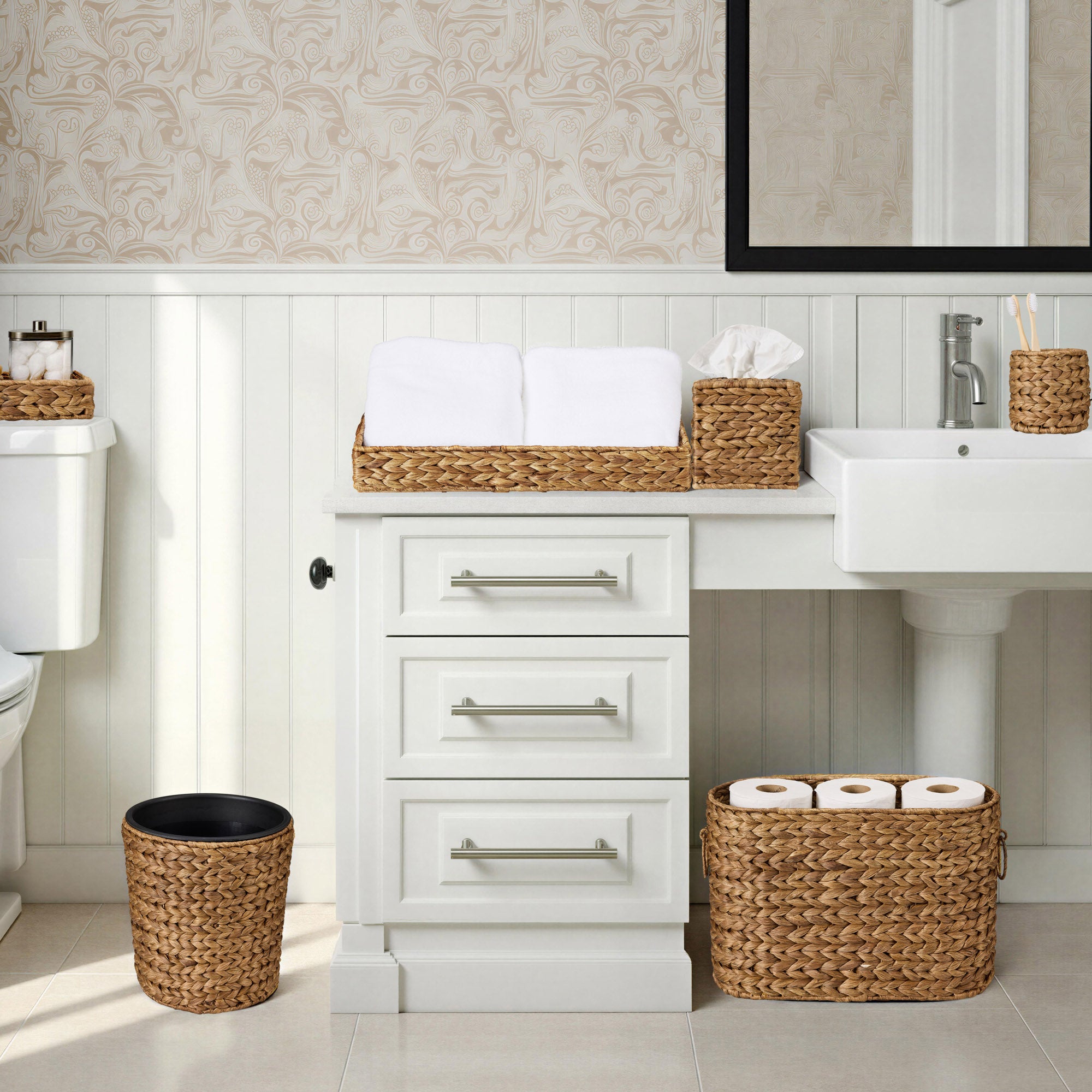 6-Piece Water Hyacinth Bathroom Set – Best Choice Products
