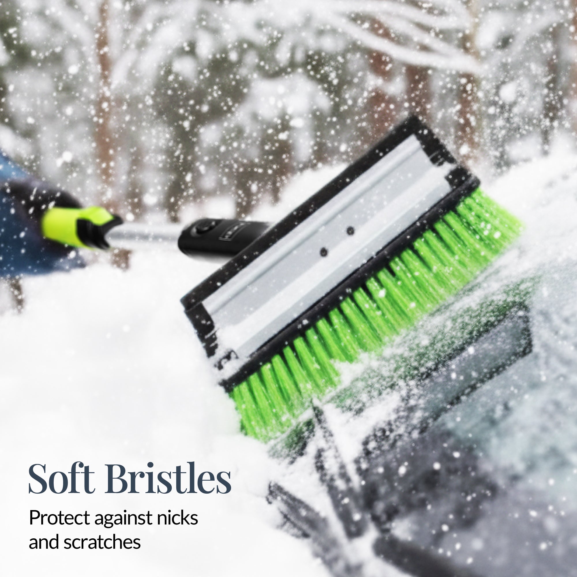 39" Extendable Snow Brush with Squeegee and Ice Scraper