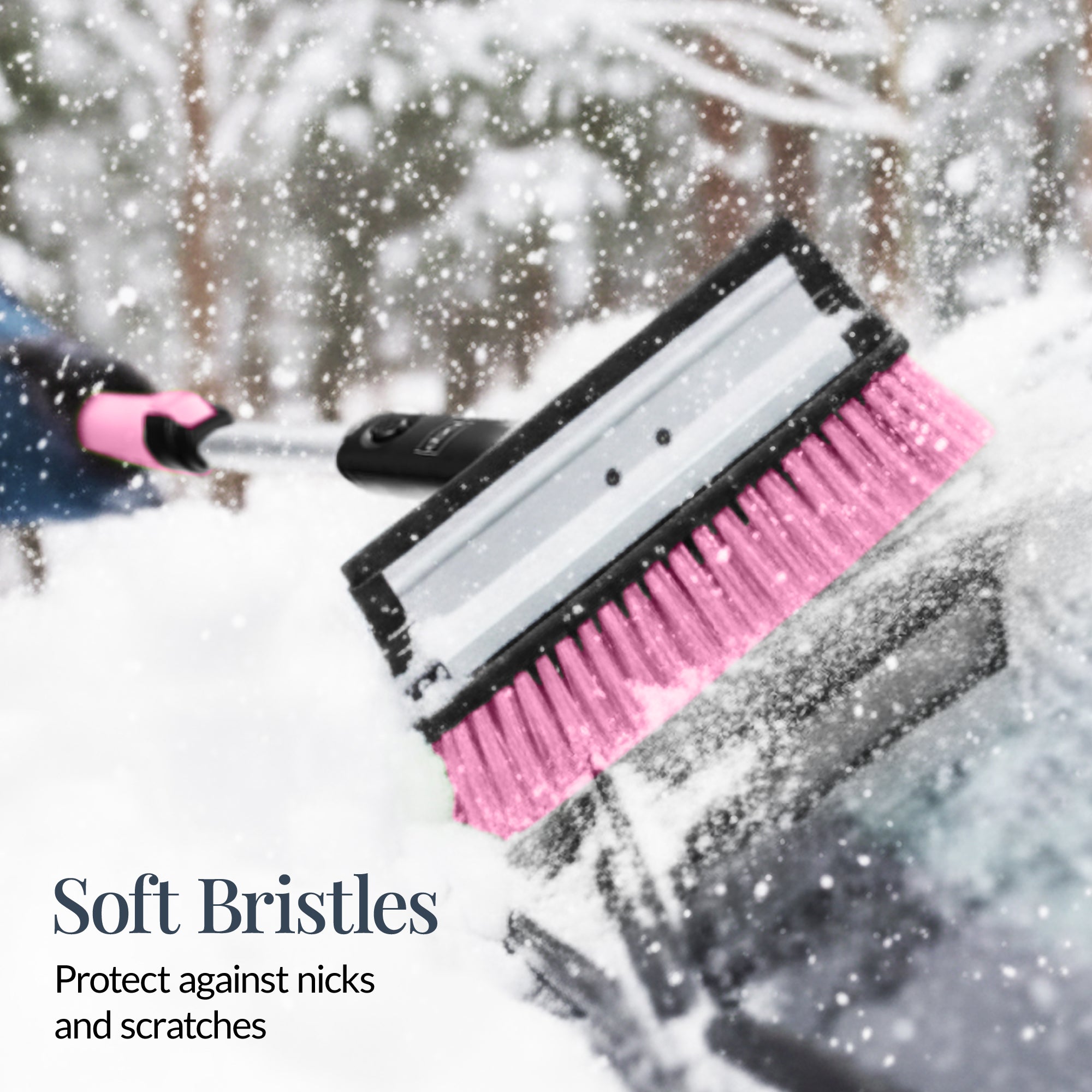 39" Extendable Snow Brush with Squeegee and Ice Scraper