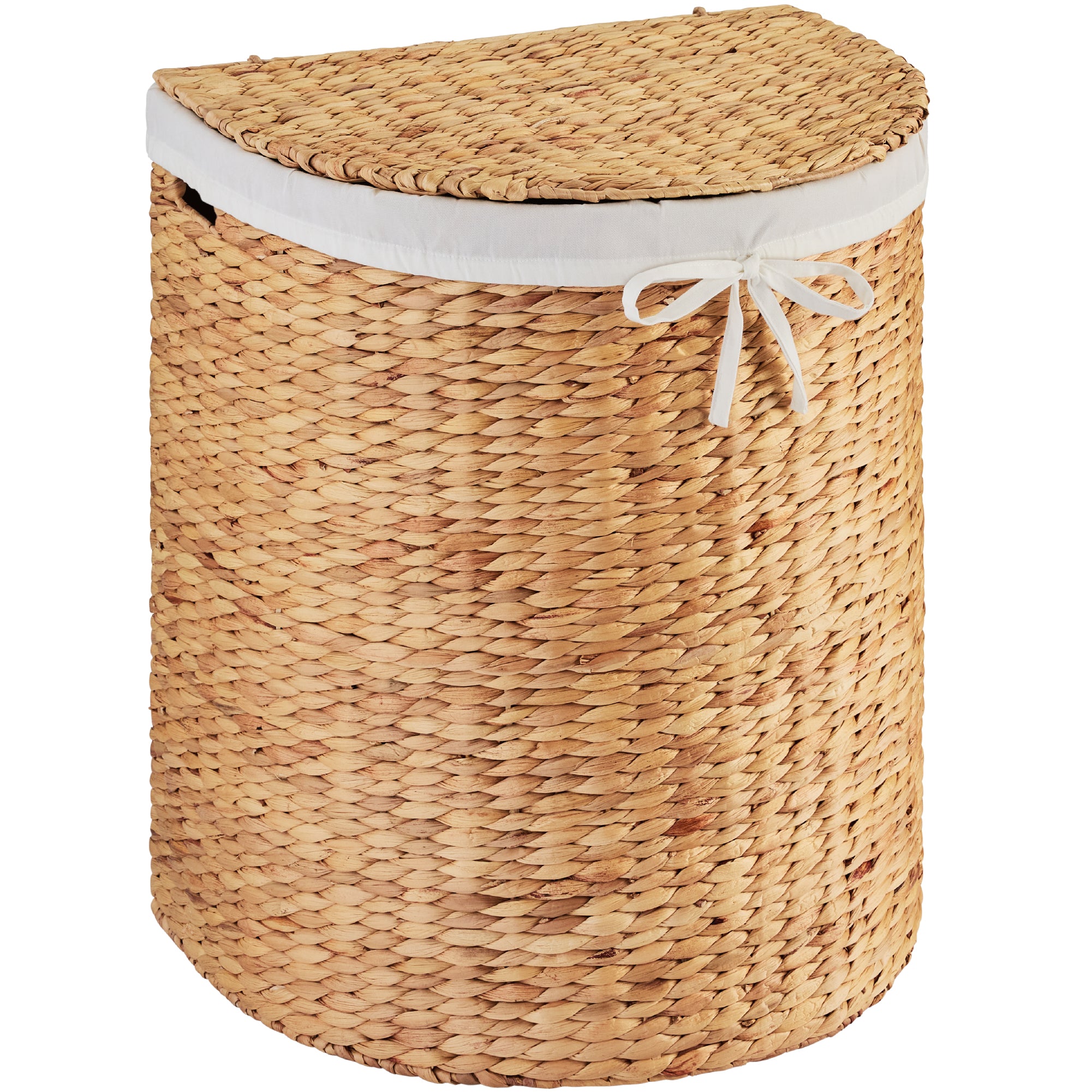 Half Moon Round Laundry Hamper w/ Lid