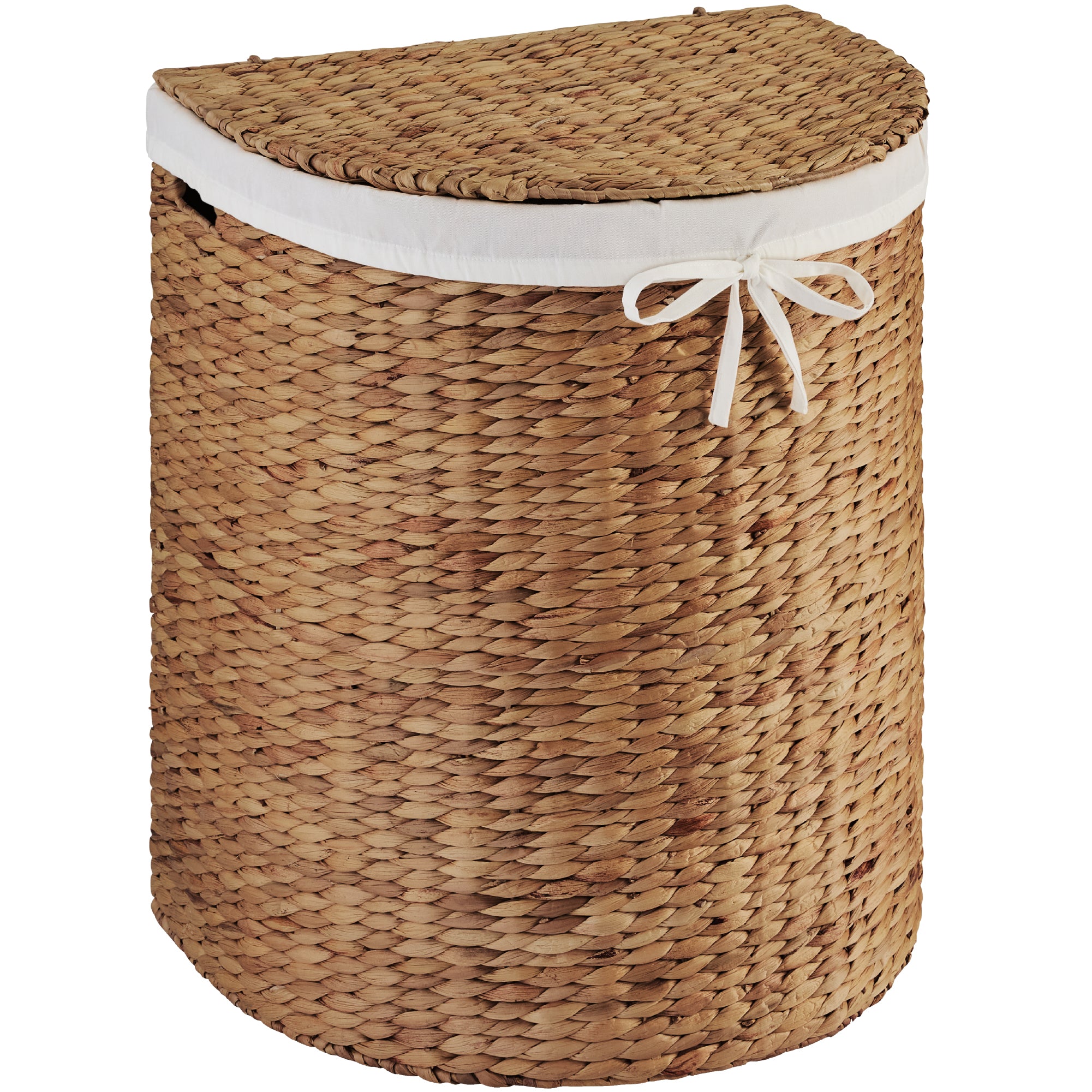Half Moon Round Laundry Hamper w/ Lid