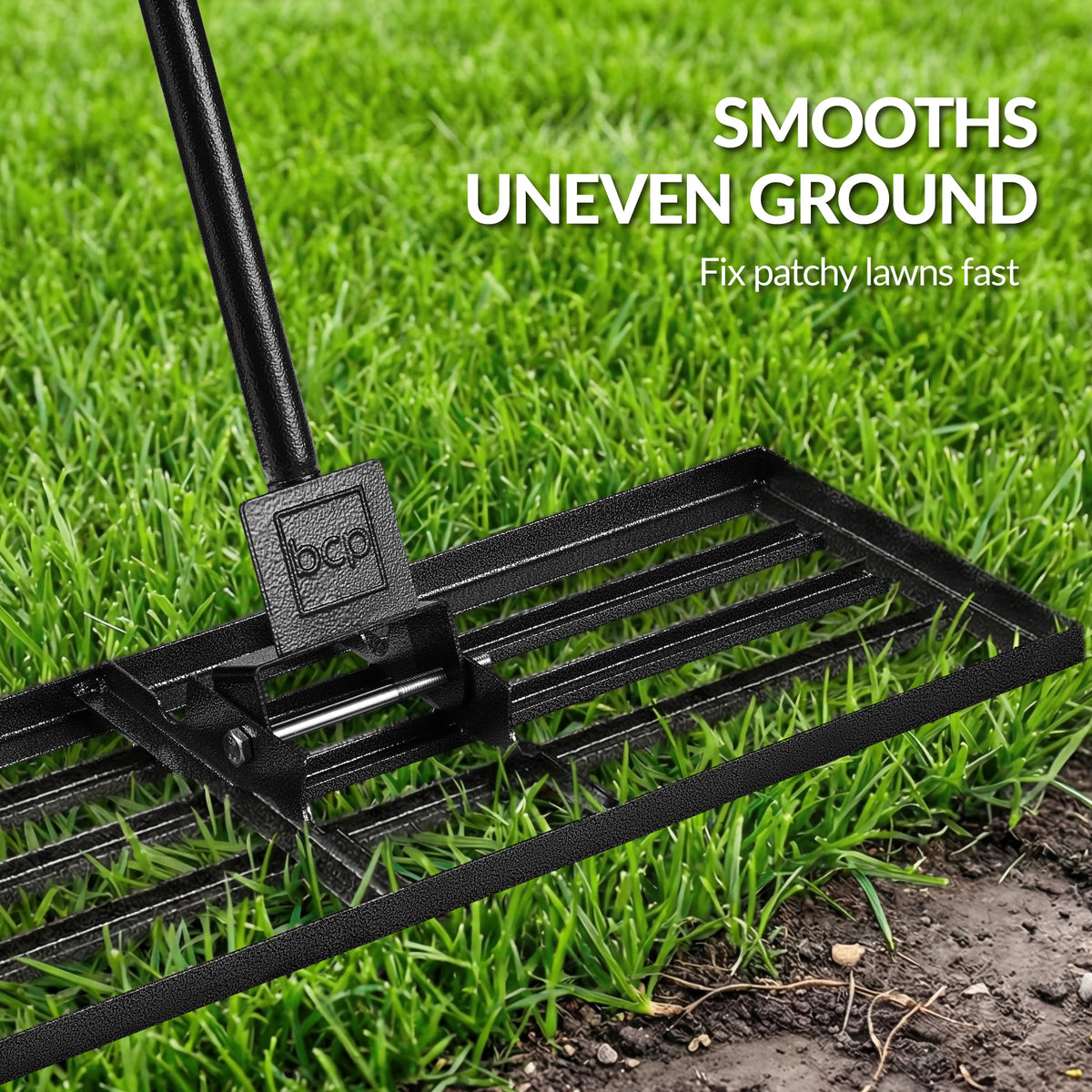 Heavy Duty Lawn Leveling Rake 30x10 with 78 Inch Handle for Yard Leveling - Image 3