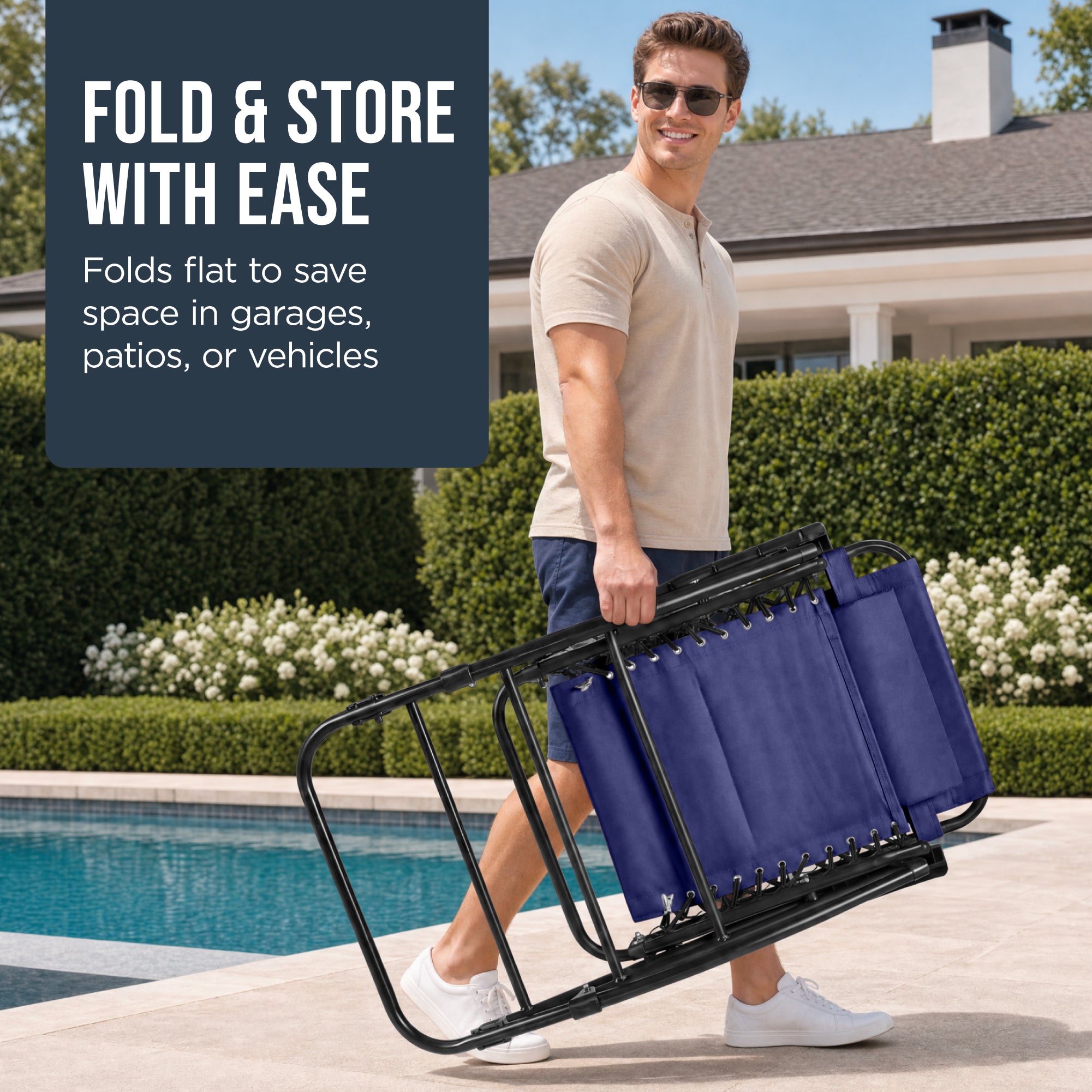 Padded Folding Zero Gravity Rocking Chair with Headrest, Outdoor Camp Chair