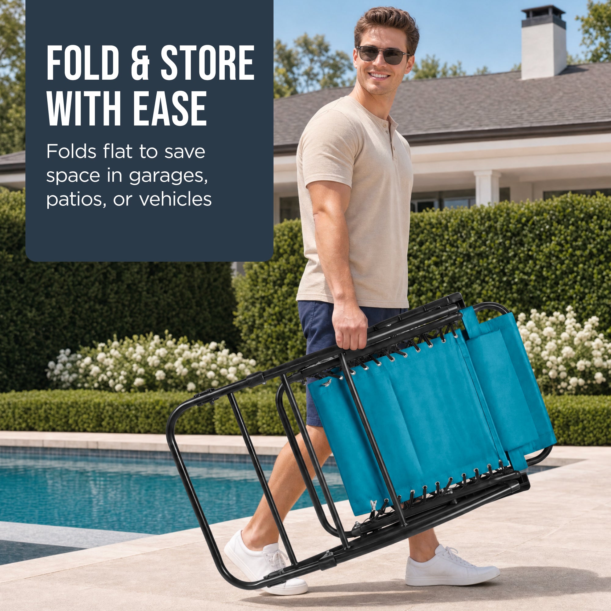 Padded Folding Zero Gravity Rocking Chair with Headrest, Outdoor Camp Chair