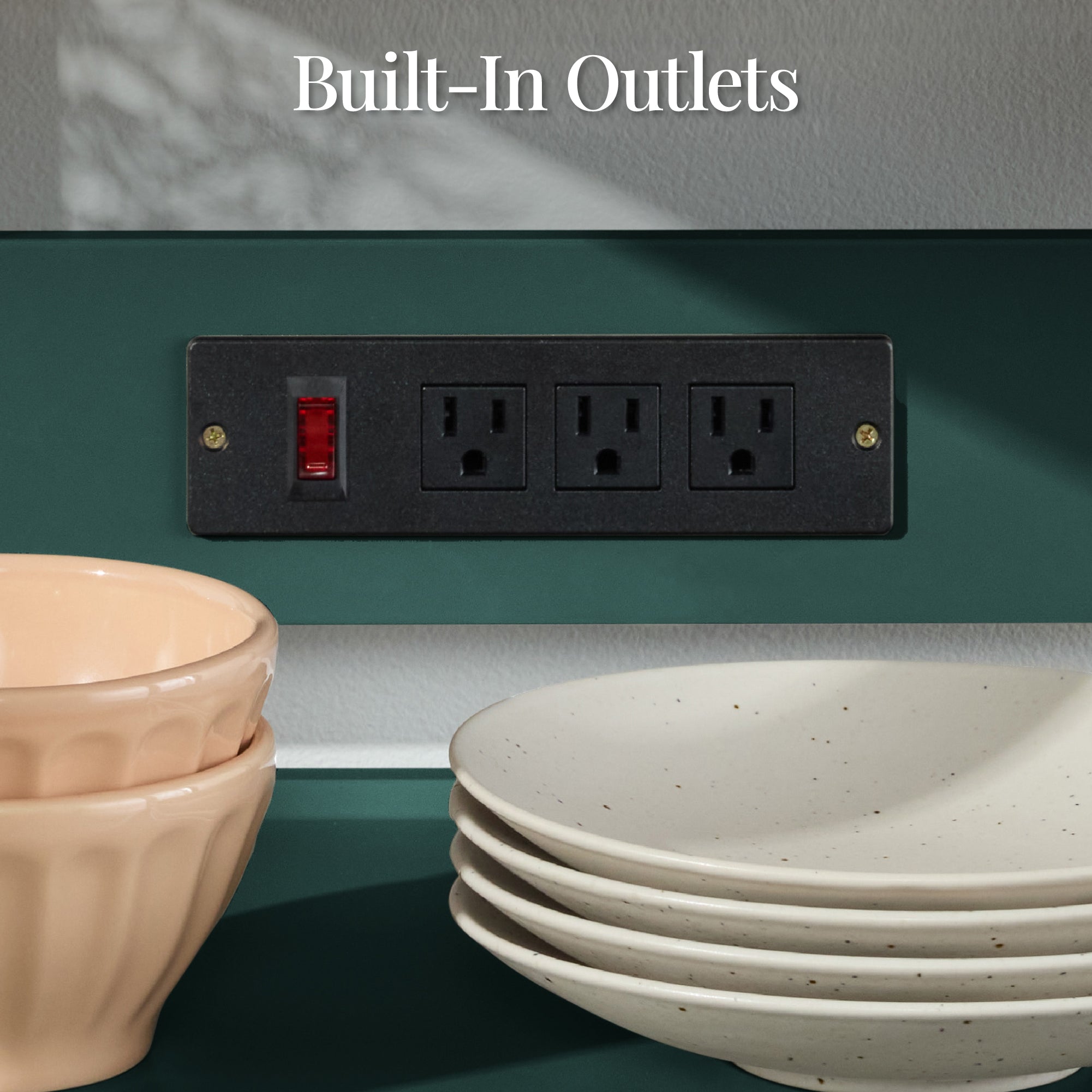 Rolling Kitchen Island Cart, Cabinet W/ Drawer, Sliding Tray, Outlet, Wheels