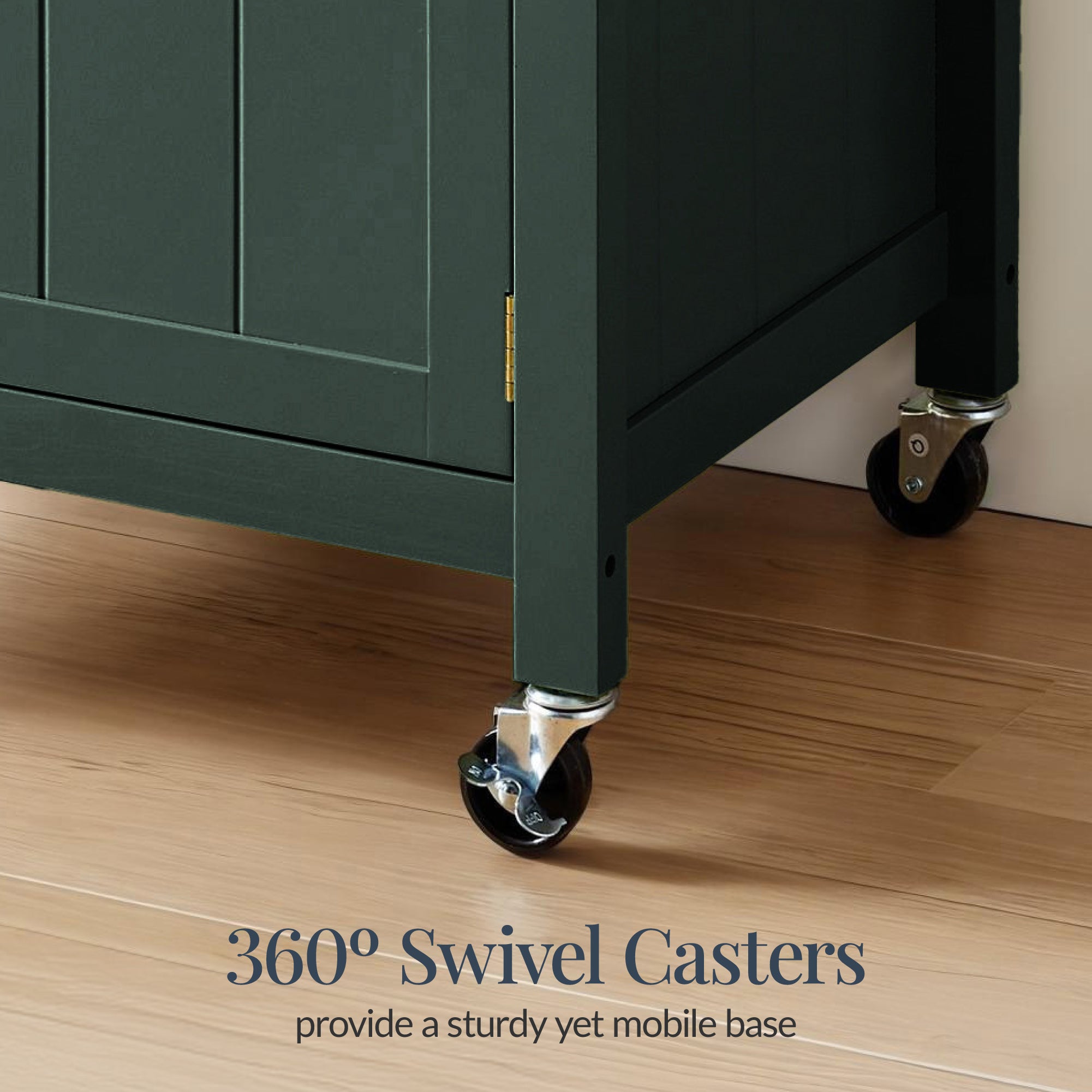 Rolling Kitchen Island Cart, Cabinet W/ Drawer, Sliding Tray, Outlet, Wheels