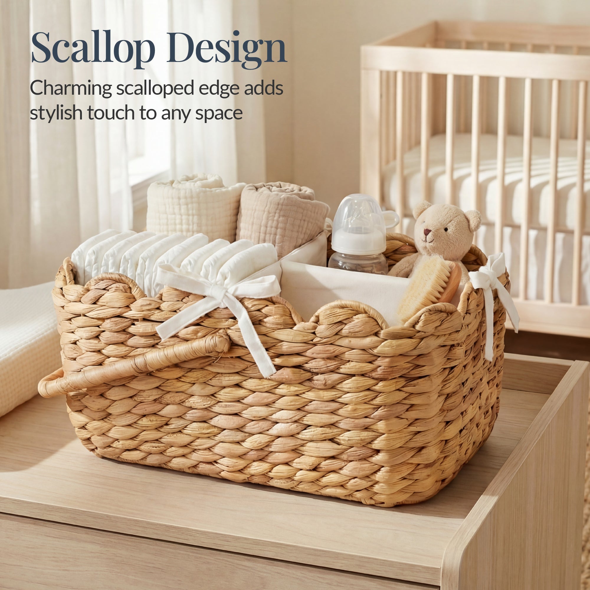 Diaper Caddy Organizer for Baby w/ Removable Divider & Handles