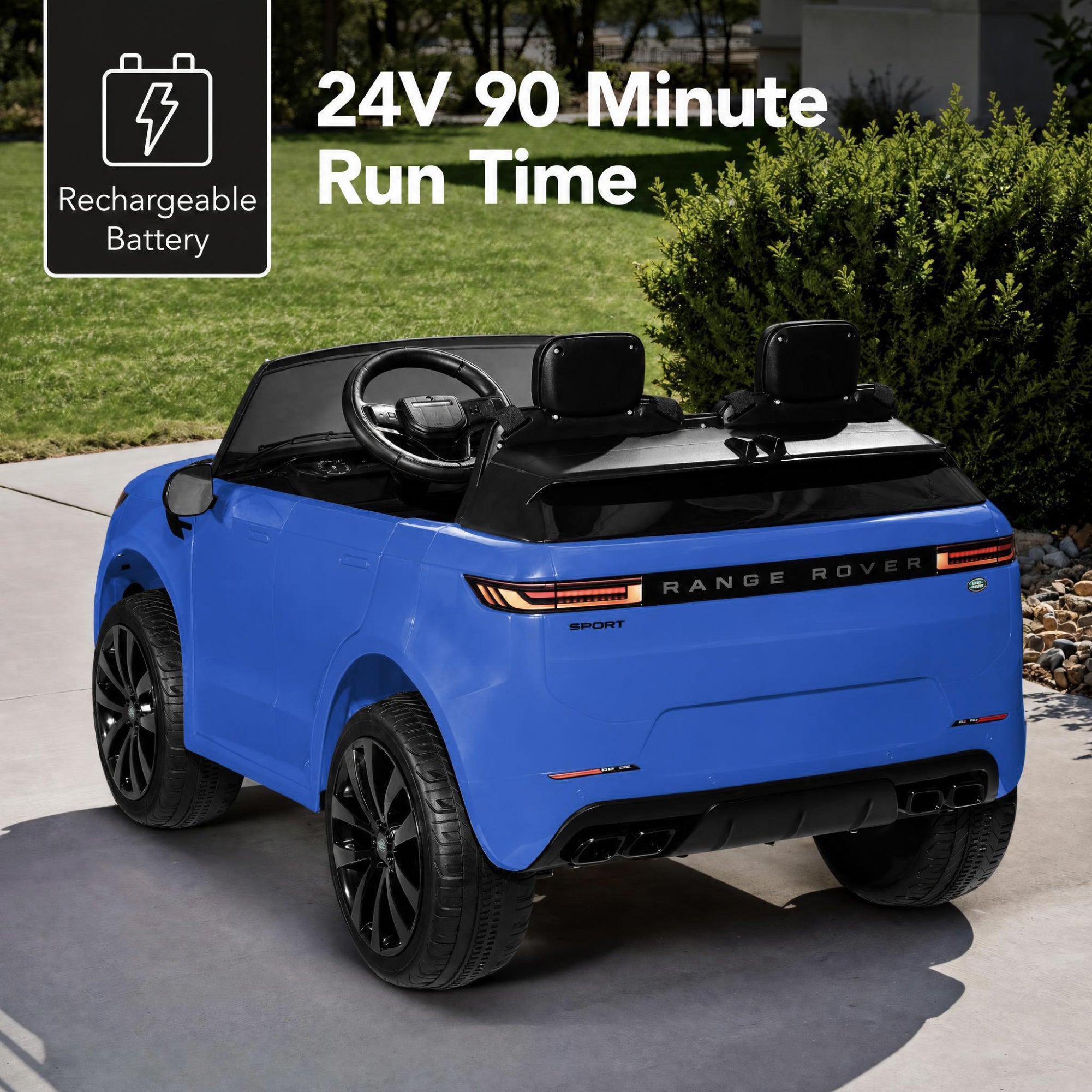24V 2-Seater Licensed Range Rover Sport Ride-On Car w/ Parent Control
